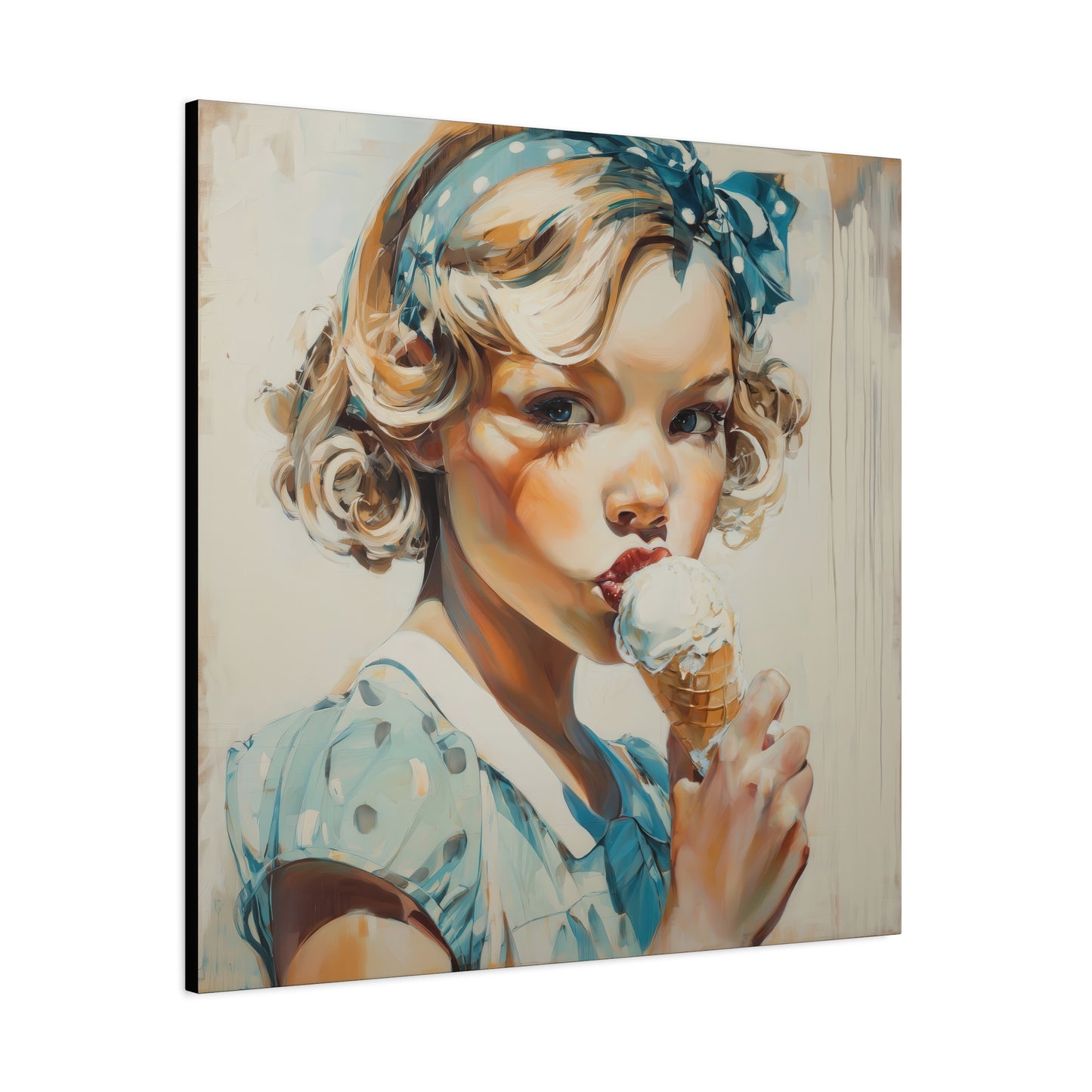 Gallery Wrapped Canvas, Sweet Summer Nostalgia, Sugar and Spice Art Canvas, Ice Cream Dreams Art – Nellie