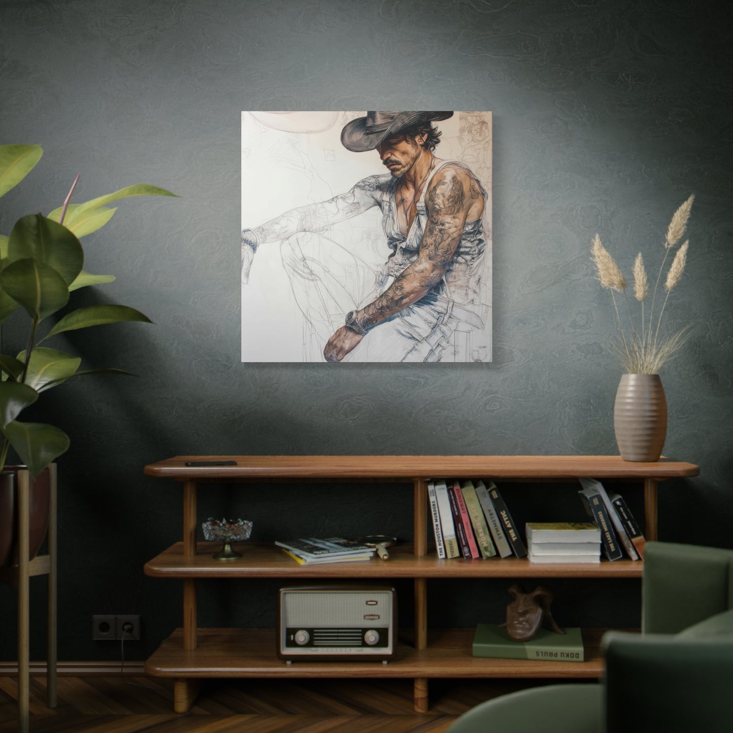 Gallery Wrapped Canvas, Wranglers and Wreckage Art Canvas, Erotic Pinup Art Canvas – Maverick