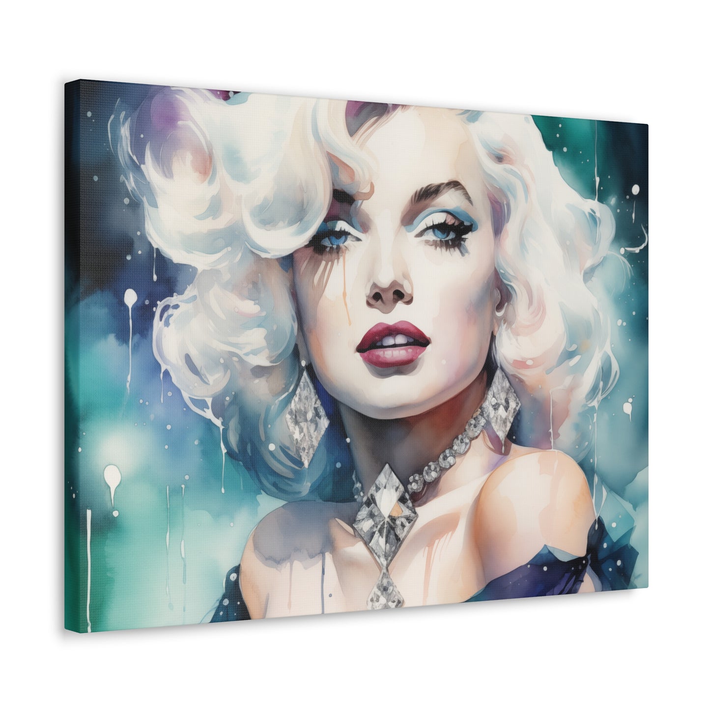 Canvas Wall Art, Gallery Wrapped Pop Art, Celebrity Wall Art – Marilyn Monroe - Diamonds