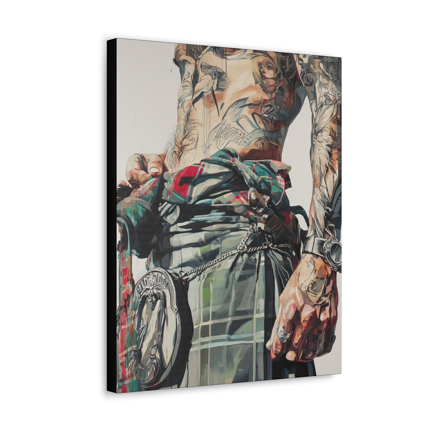 Gallery Wrapped Canvas, Kilts and Carnage Art Canvas, Erotic Pinup Art Canvas – Rory