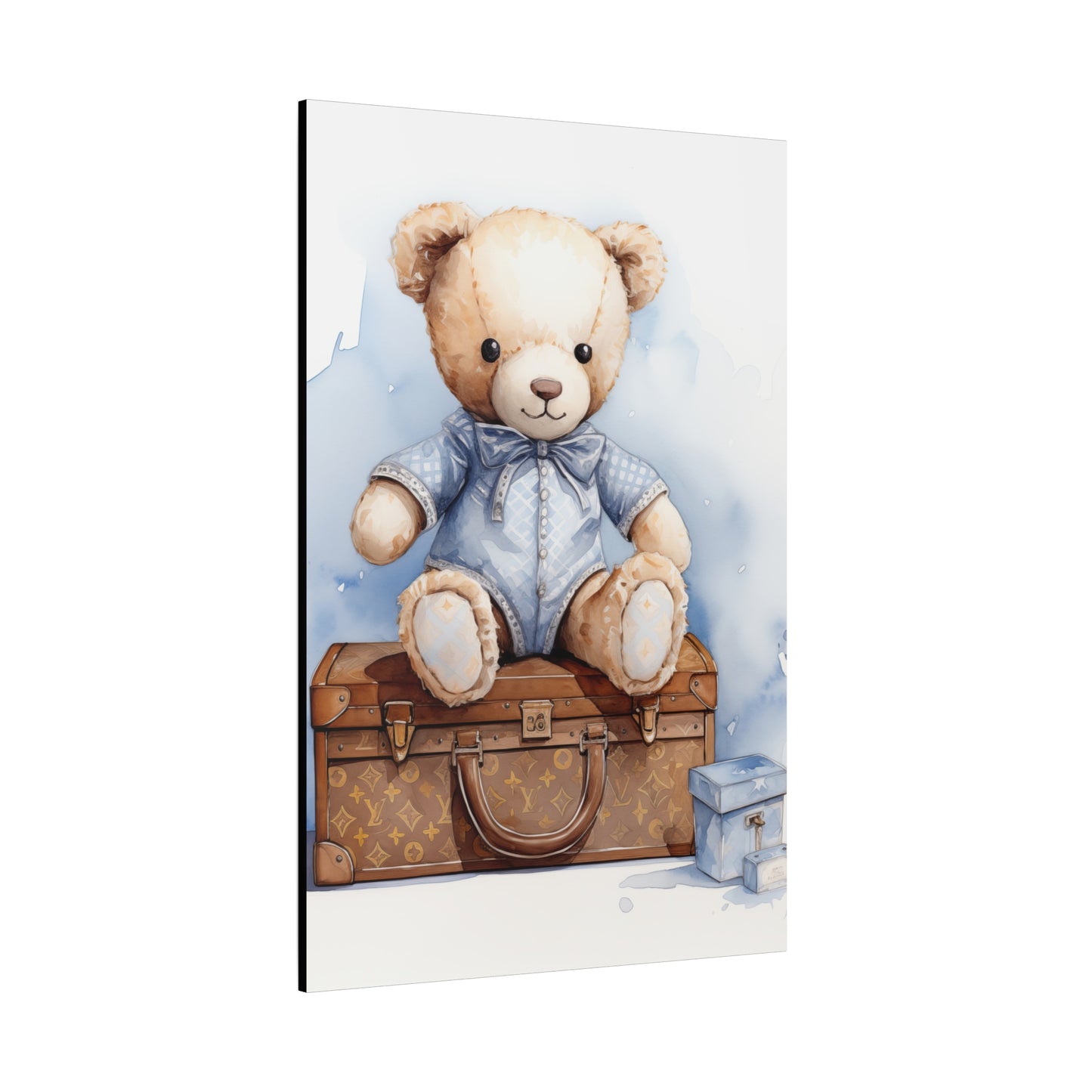 Canvas Gallery Wrap - Designer Trunk Bear Wall Art - Blu