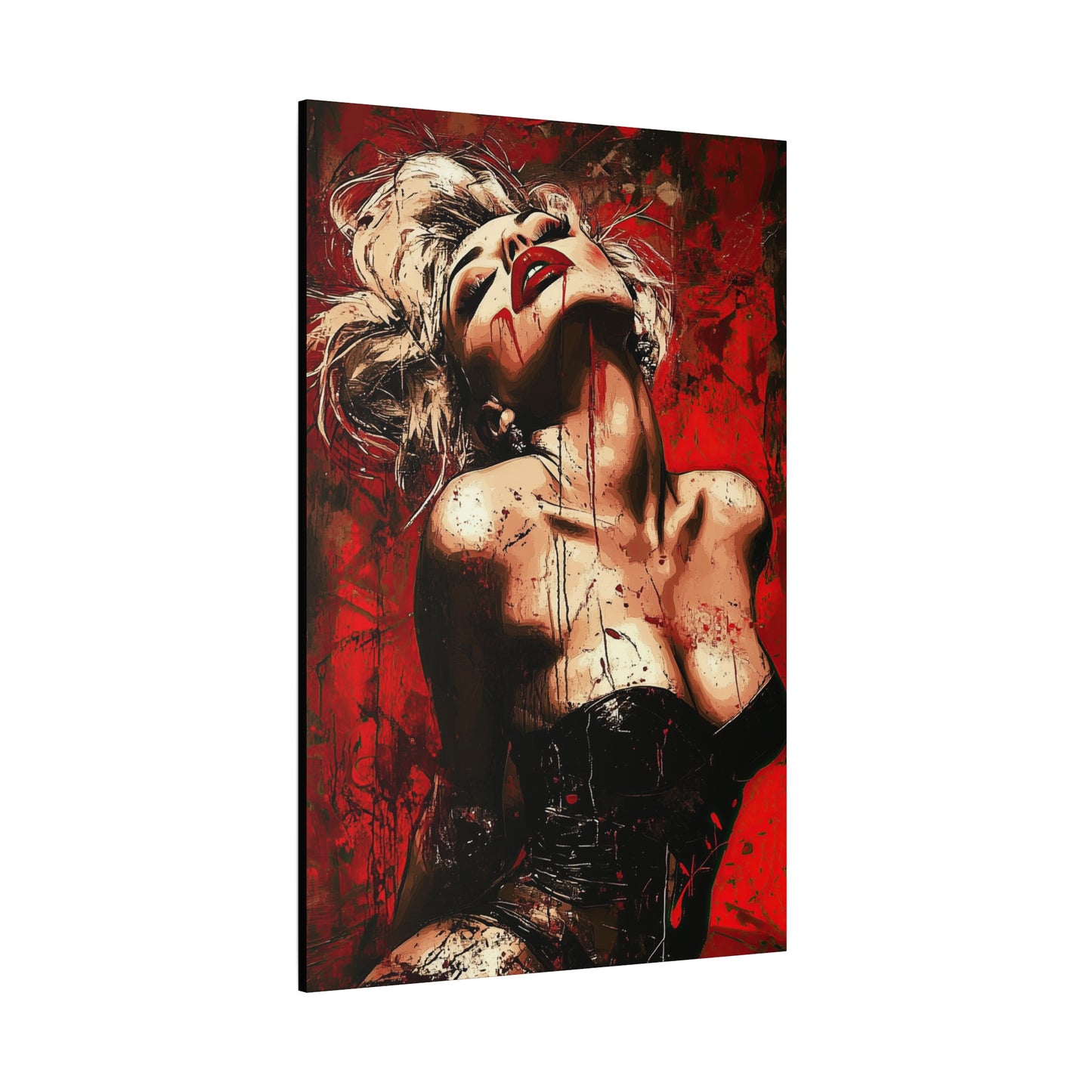 Gallery Wrapped Canvas, Guilt and Grit Adult Art Canvas, Erotic Pinup Art Canvas – Tabitha
