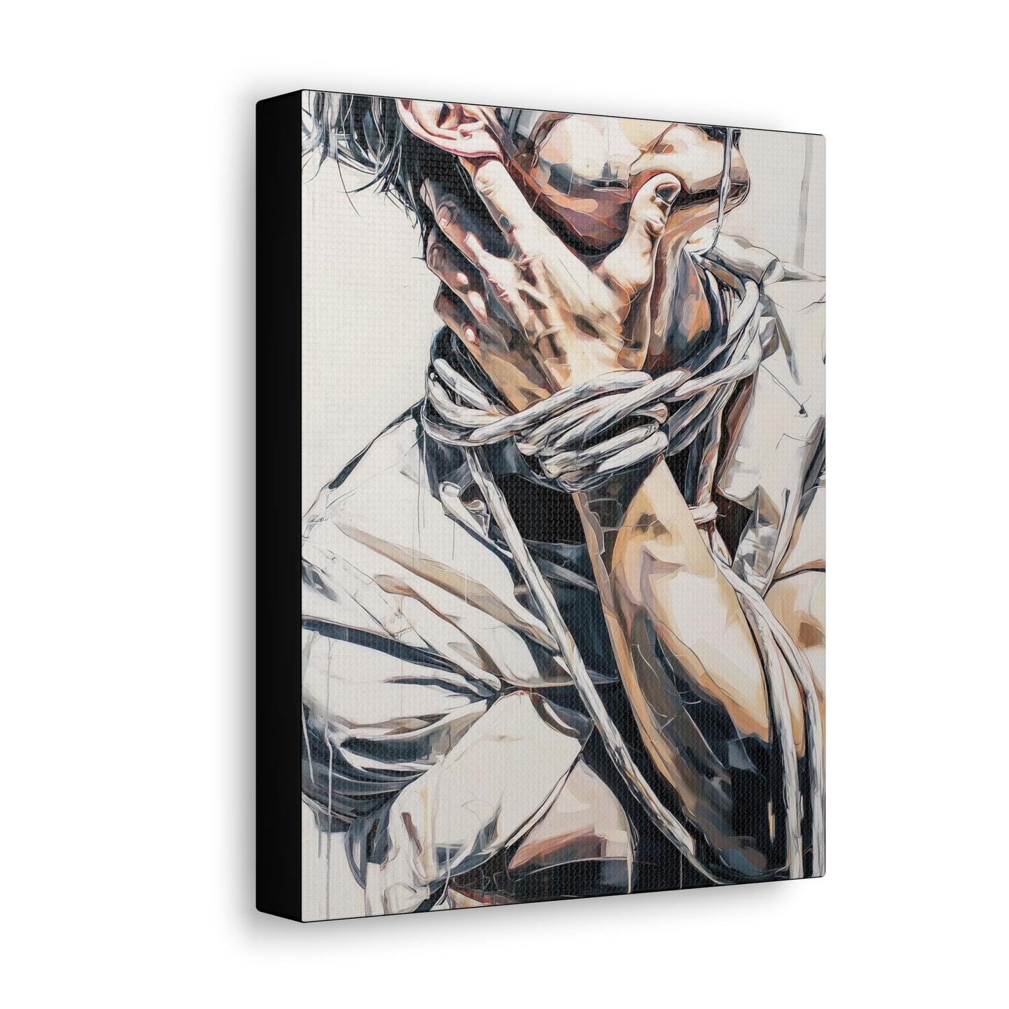 Gallery Wrapped Canvas, Ropes and Reverence Art Canvas, Erotic Shibari Art Canvas – Gary
