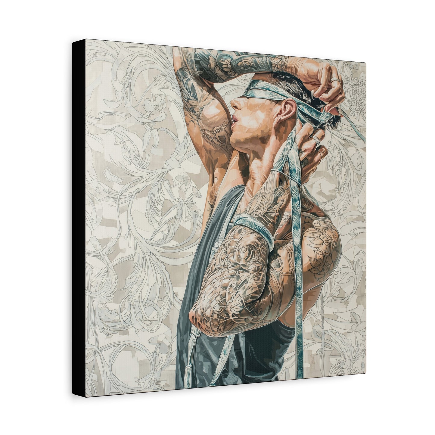 Gallery Wrapped Canvas, Ropes and Reverence Art Canvas, Erotic Shibari Art Canvas – Ronan