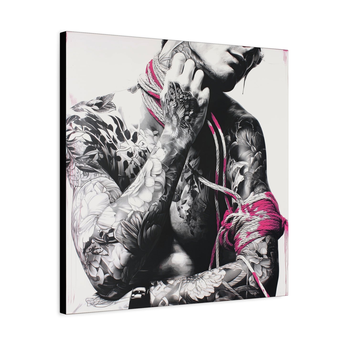 Gallery Wrapped Canvas, Ropes and Reverence Art Canvas, Erotic Shibari Art Canvas – Kaito