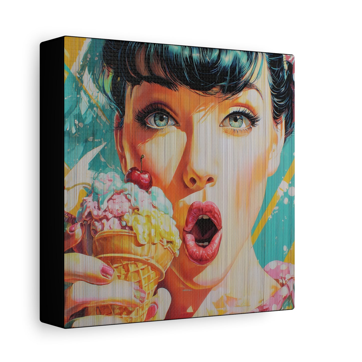 Gallery Wrapped Canvas, Sweet Summer Nostalgia, Sugar and Spice Art Canvas, Ice Cream Dreams Art – Penny