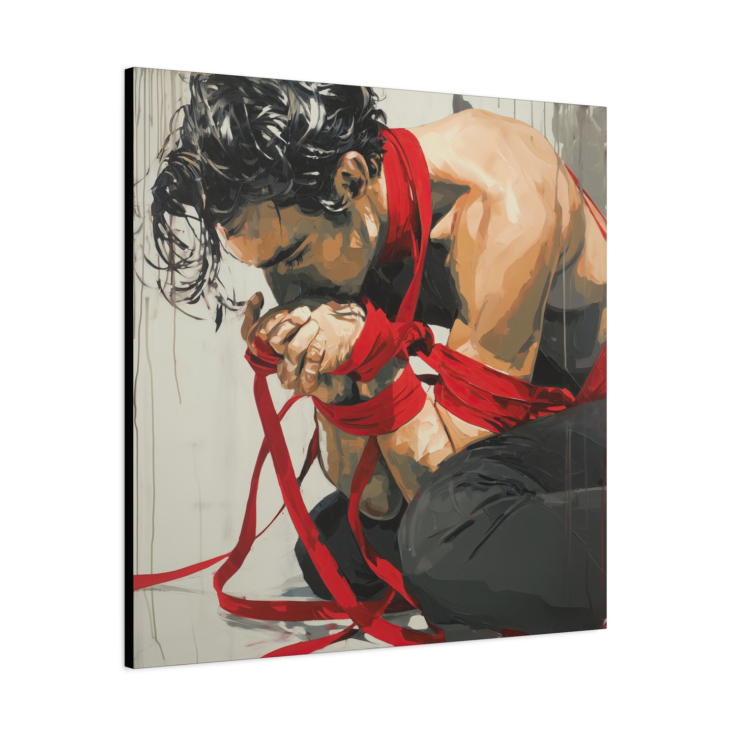 Gallery Wrapped Canvas, Ropes and Reverence Art Canvas, Erotic Shibari Art Canvas – Theo