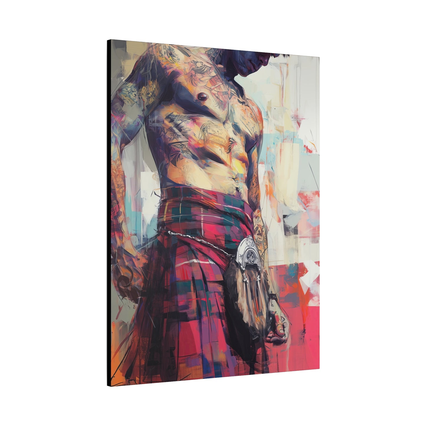 Gallery Wrapped Canvas, Kilts and Carnage Art Canvas, Erotic Pinup Art Canvas – Angus