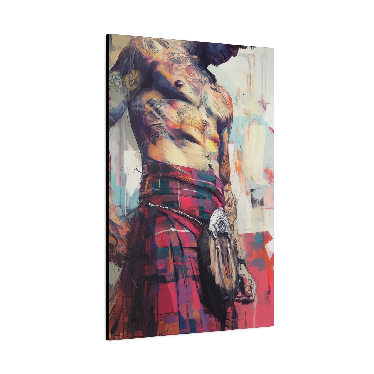 Gallery Wrapped Canvas, Kilts and Carnage Art Canvas, Erotic Pinup Art Canvas – Angus