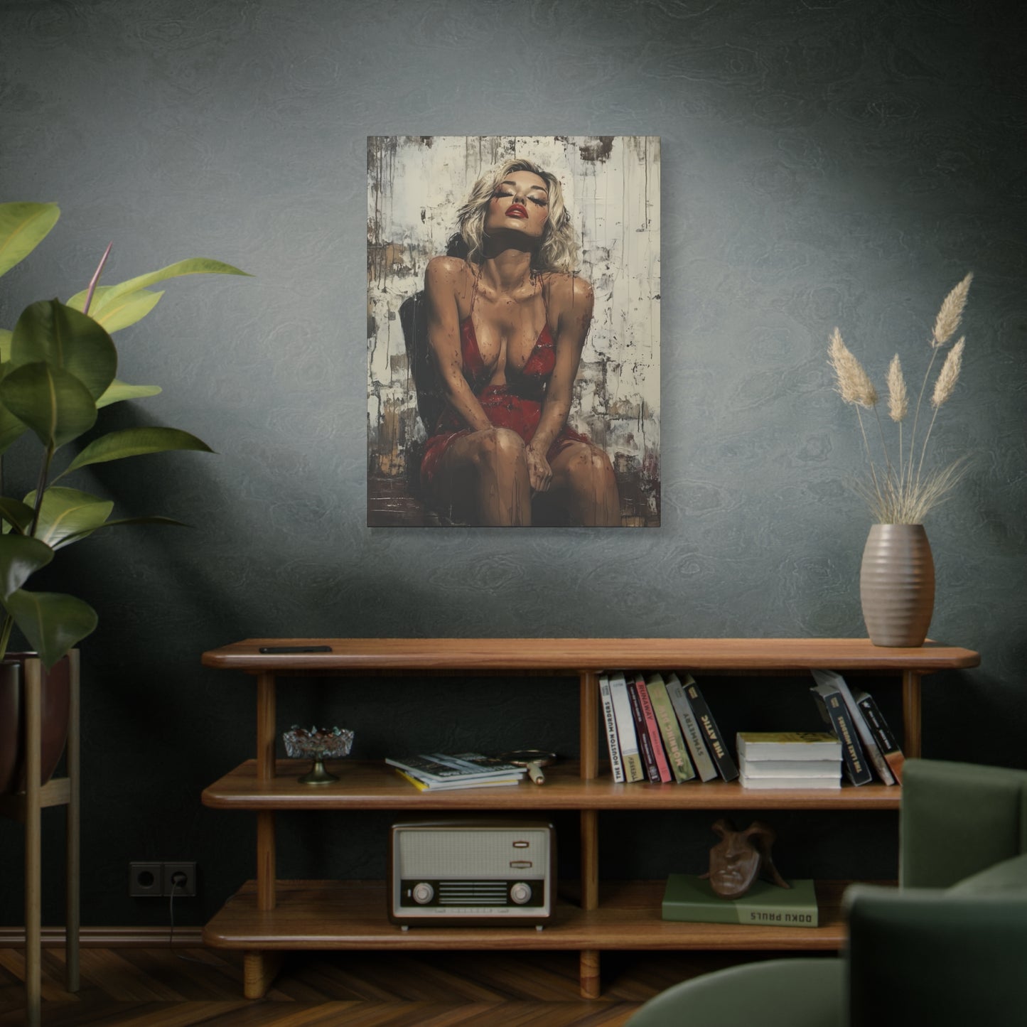 Gallery Wrapped Canvas, Guilt and Grit Adult Art Canvas, Erotic Pinup Art Canvas – Amara