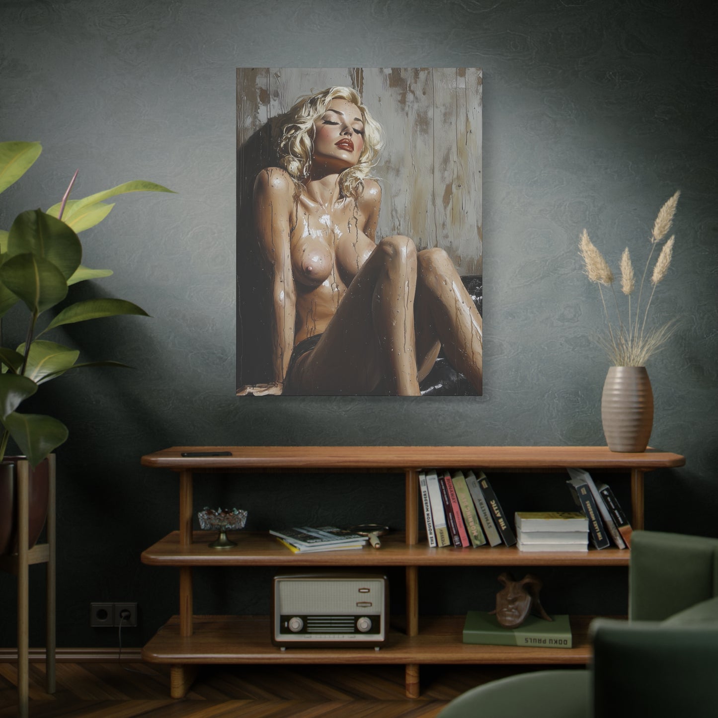 Gallery Wrapped Canvas, Guilt and Grit Adult Art Canvas, Erotic Pinup Art Canvas – Estelle