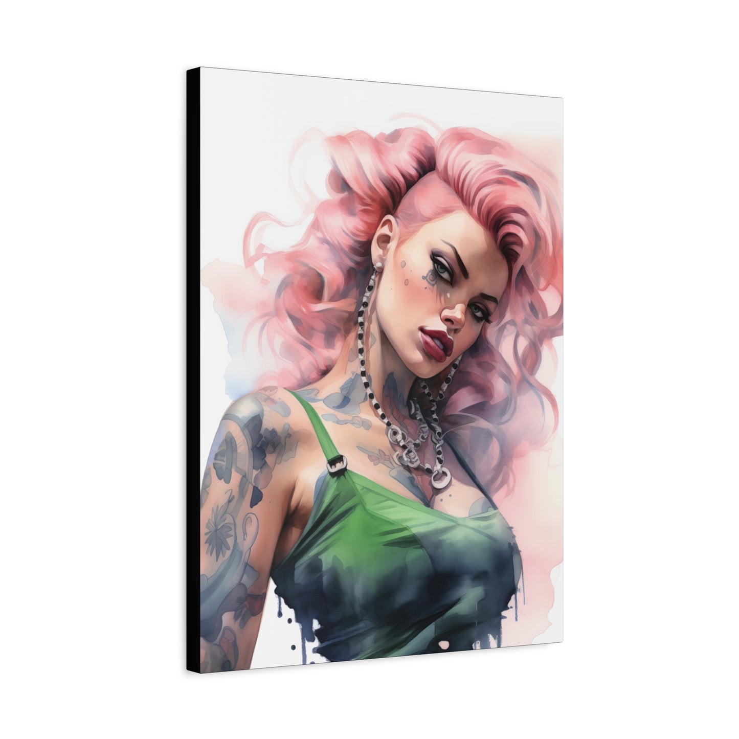 Gallery Wrapped Canvas, Edgy Tattooed Beauty, Urban Pop Art Canvas – Colette