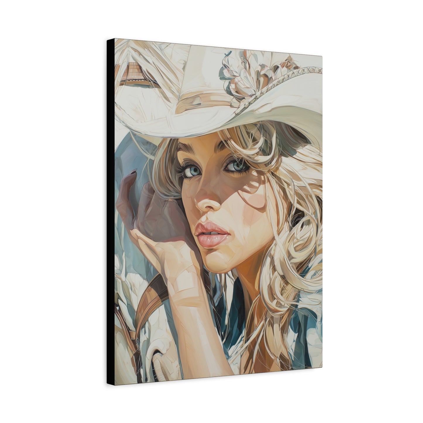 Gallery Wrapped Canvas, Wranglers and Wreckage Art Canvas, Erotic Pinup Art Canvas – Josie