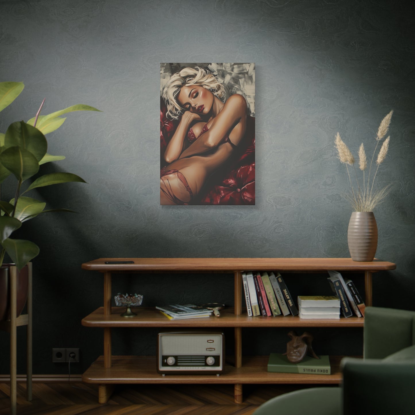 Gallery Wrapped Canvas, Guilt and Grit Adult Art Canvas, Erotic Pinup Art Canvas – Giselle