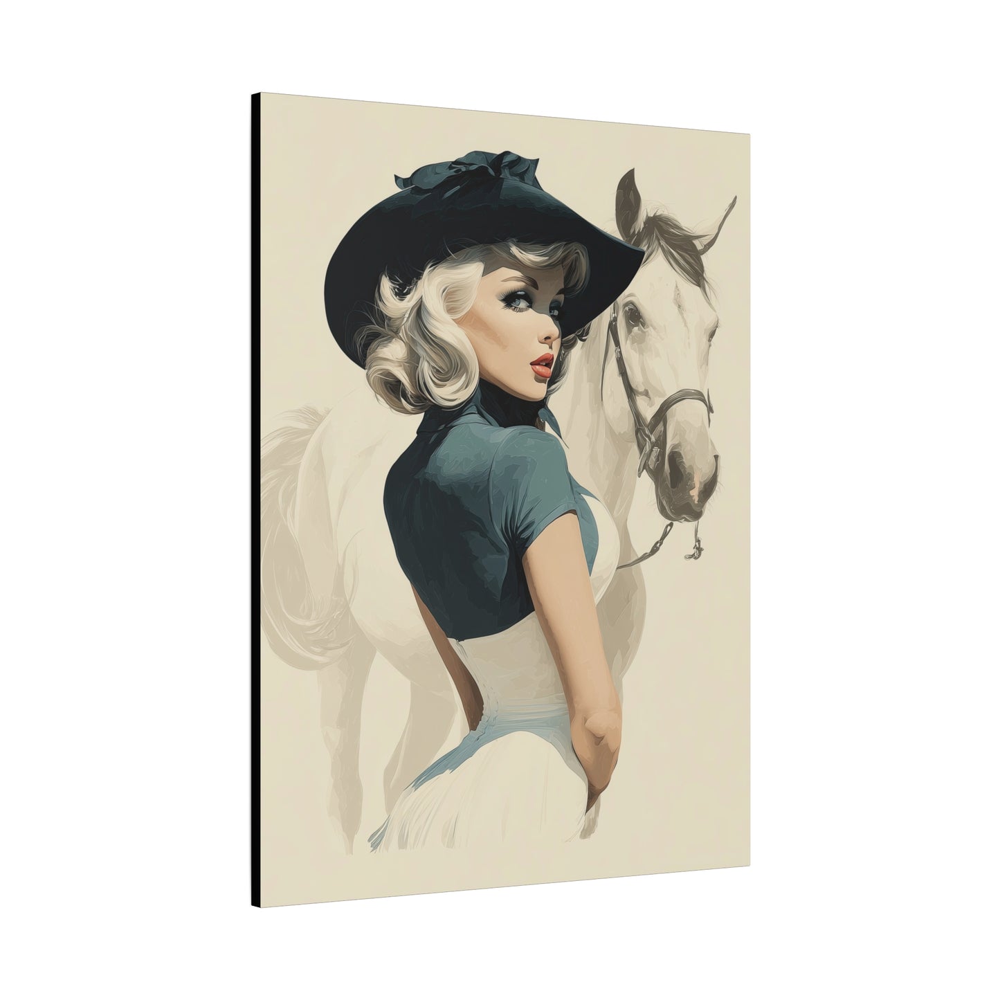 Gallery Wrapped Canvas, Wranglers and Wreckage Art Canvas, Erotic Pinup Art Canvas – Ruby
