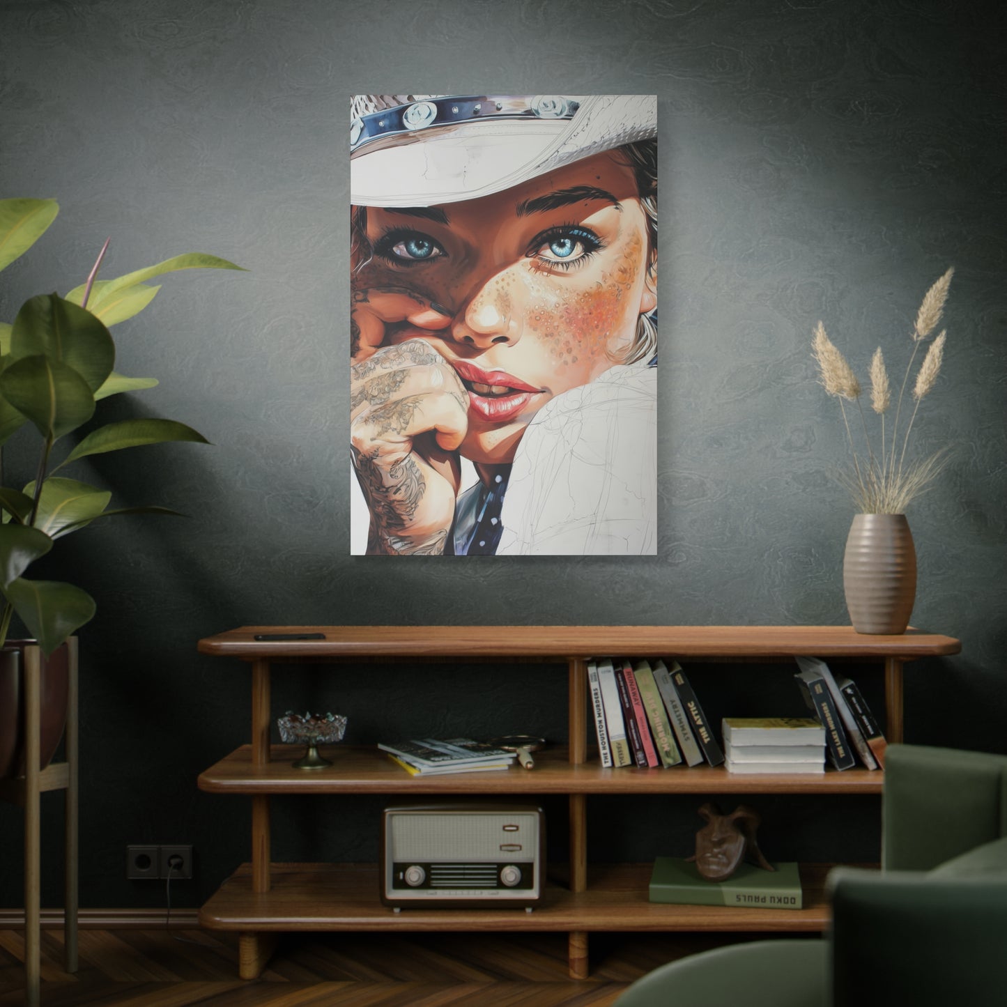 Gallery Wrapped Canvas, Wranglers and Wreckage Art Canvas, Erotic Pinup Art Canvas – Fallon