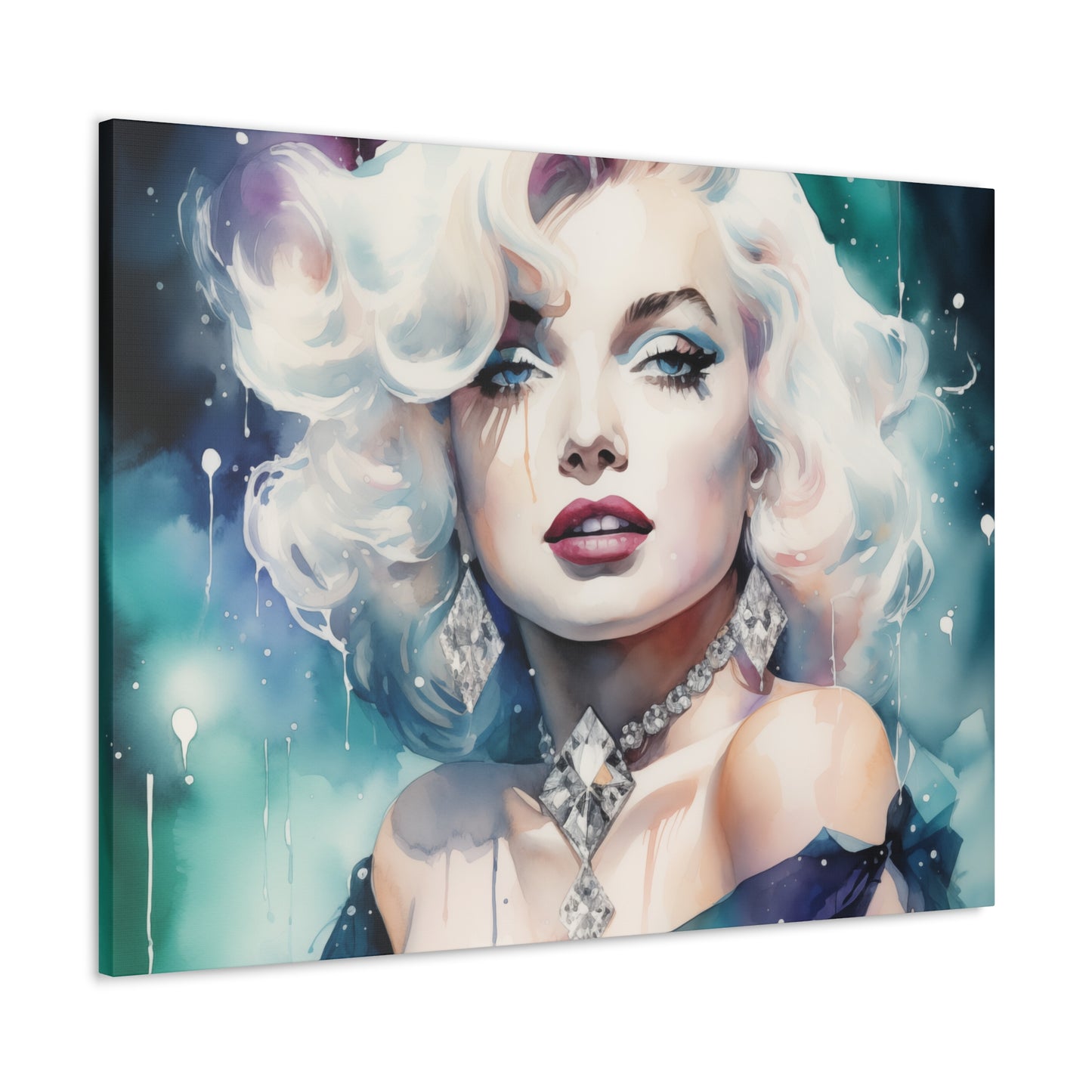 Canvas Wall Art, Gallery Wrapped Pop Art, Celebrity Wall Art – Marilyn Monroe - Diamonds