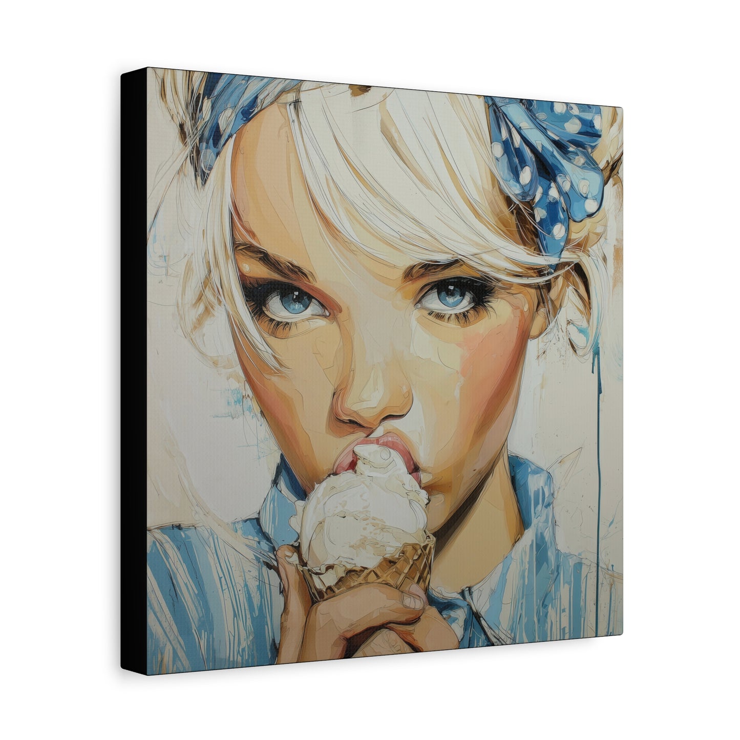 Gallery Wrapped Canvas, Sweet Summer Nostalgia, Sugar and Spice Art Canvas, Ice Cream Dreams Art – Cora