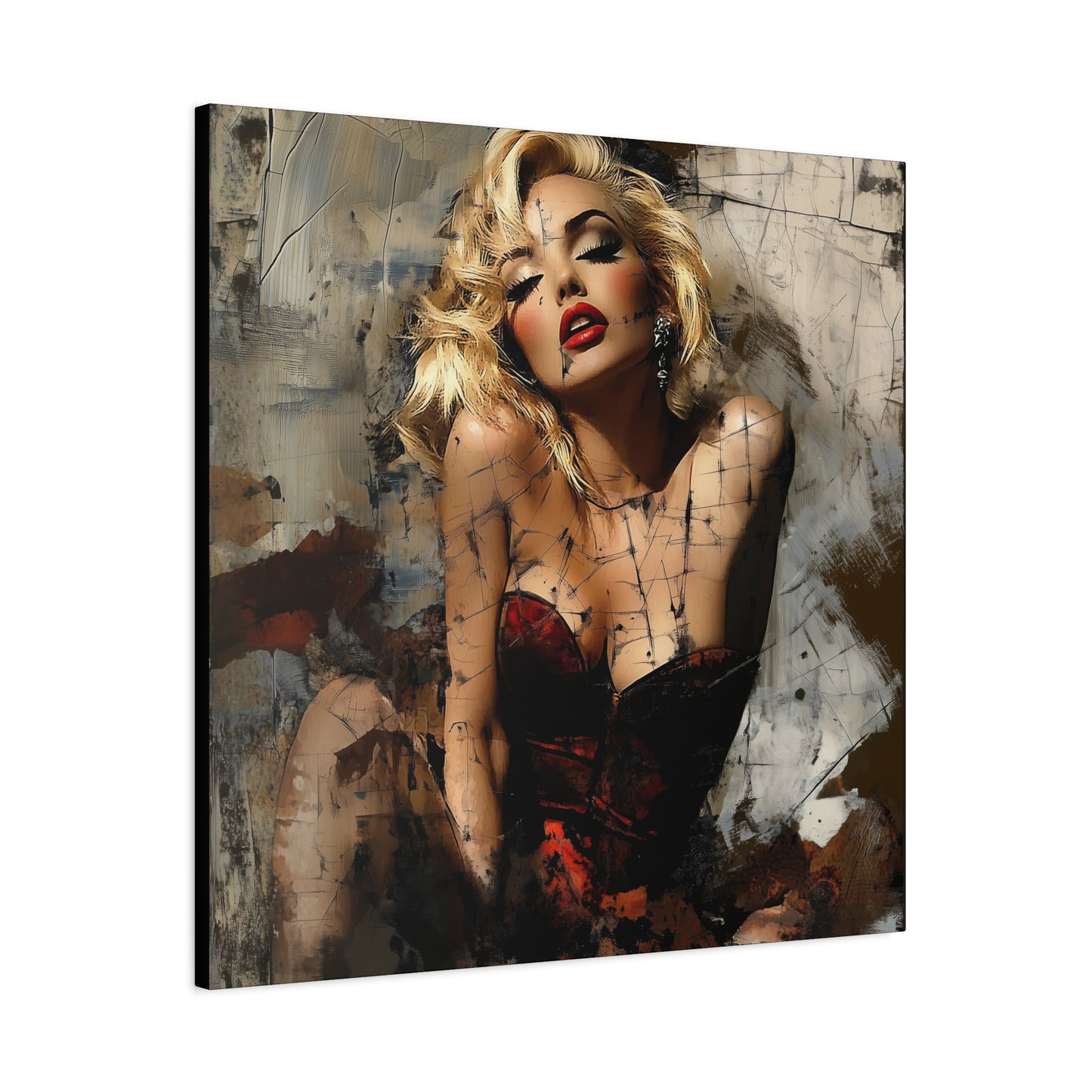 Gallery Wrapped Canvas, Guilt and Grit Adult Art Canvas, Erotic Pinup Art Canvas – Margaux