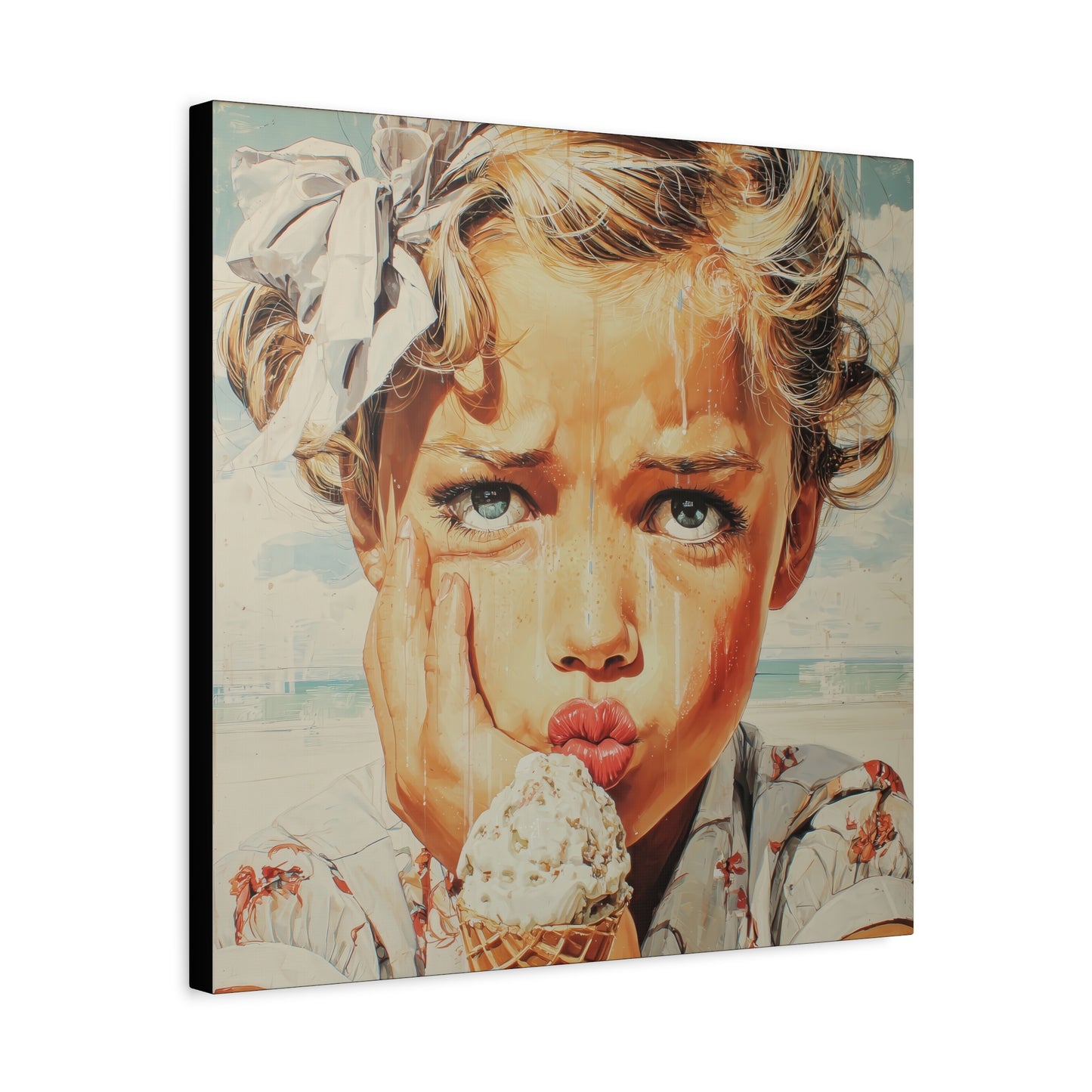 Gallery Wrapped Canvas, Sweet Summer Nostalgia, Sugar and Spice Art Canvas, Ice Cream Dreams Art – Faye