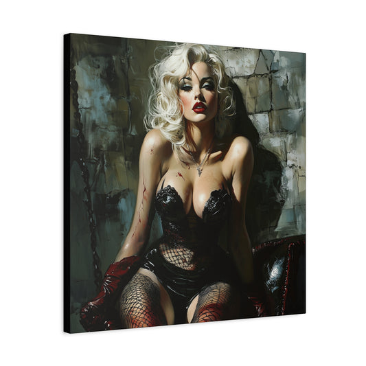 Gallery Wrapped Canvas, Guilt and Grit Adult Art Canvas, Erotic Pinup Art Canvas – Isla
