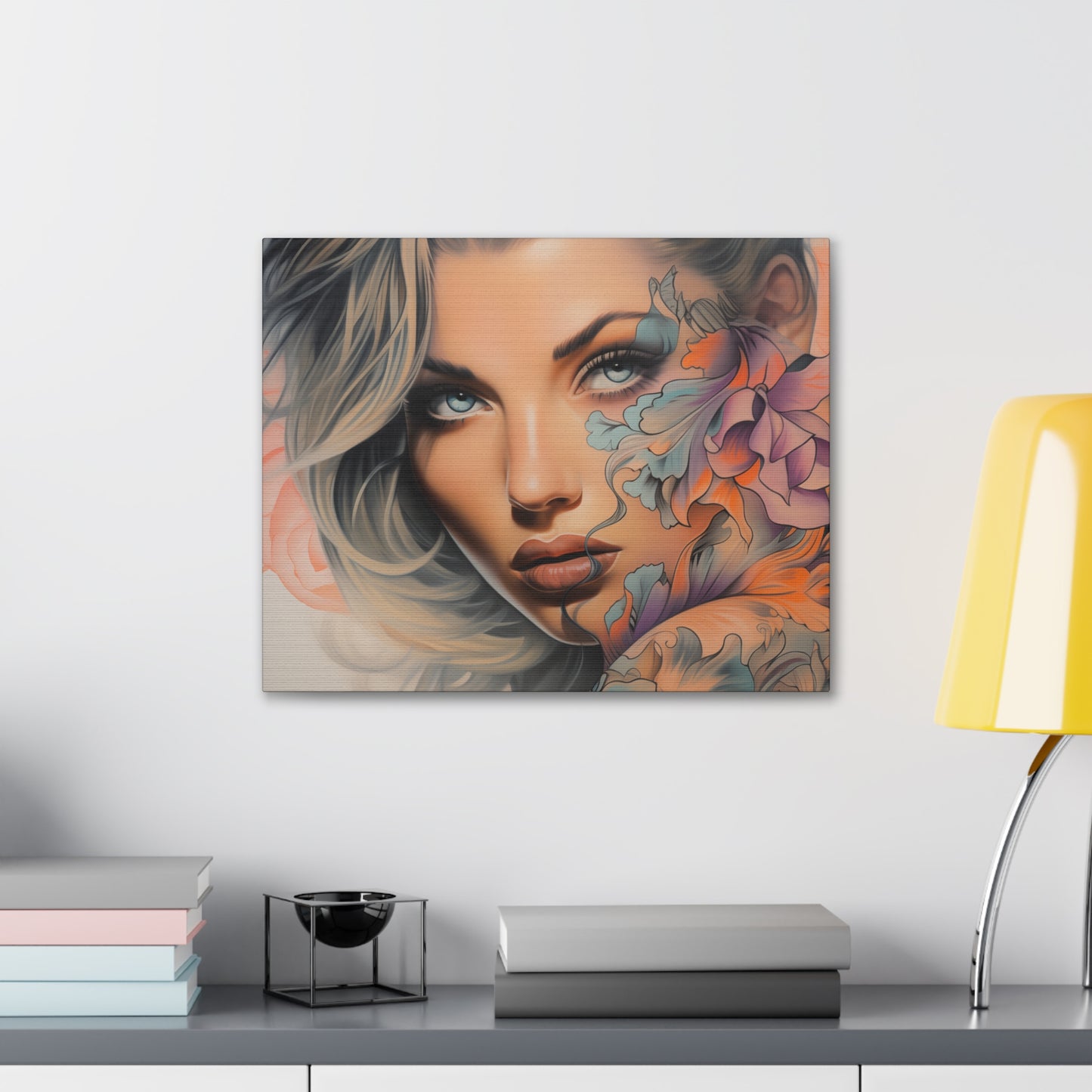 Gallery Wrapped Canvas, Edgy Tattooed Beauty, Urban Pop Art Canvas – Bella