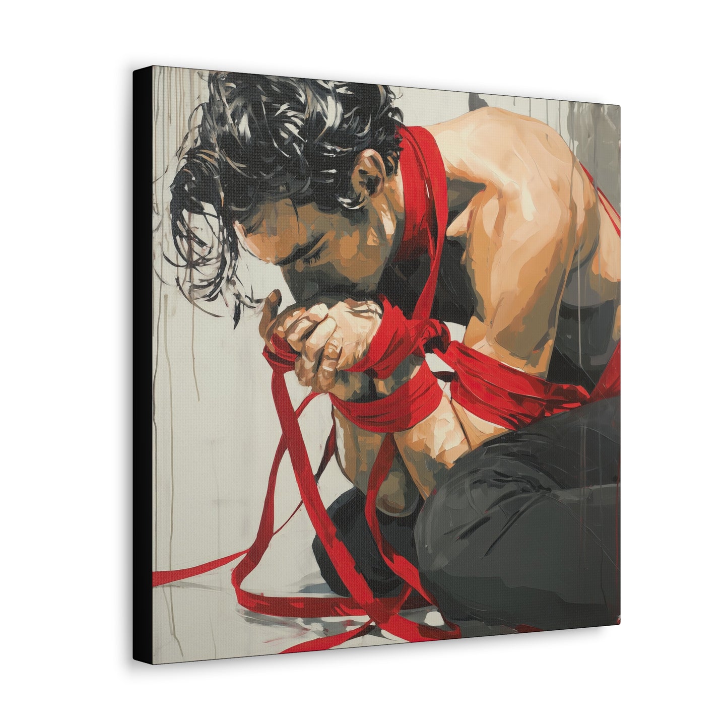 Gallery Wrapped Canvas, Ropes and Reverence Art Canvas, Erotic Shibari Art Canvas – Theo