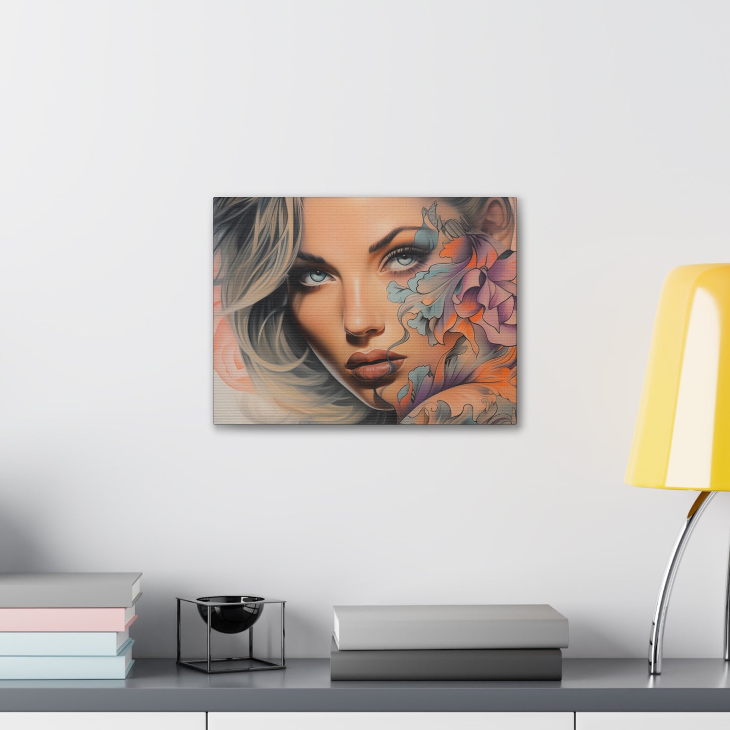 Gallery Wrapped Canvas, Edgy Tattooed Beauty, Urban Pop Art Canvas – Bella