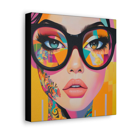 Canvas Gallery Wrap, Ladies in Lenses Wall Art, Abstract Femme Girl Art - Sabrina