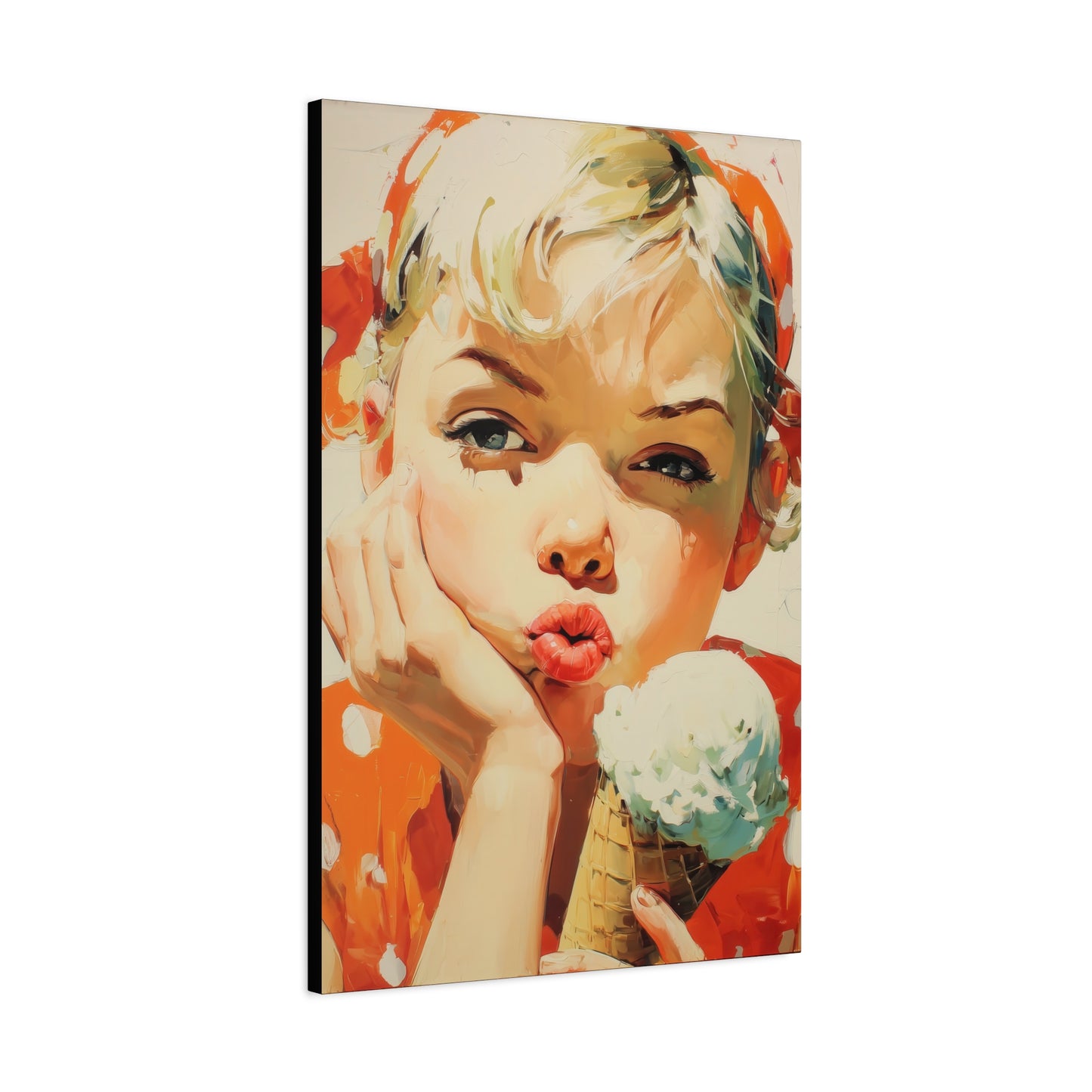 Gallery Wrapped Canvas, Sweet Summer Nostalgia, Sugar and Spice Art Canvas, Ice Cream Dreams Art – June