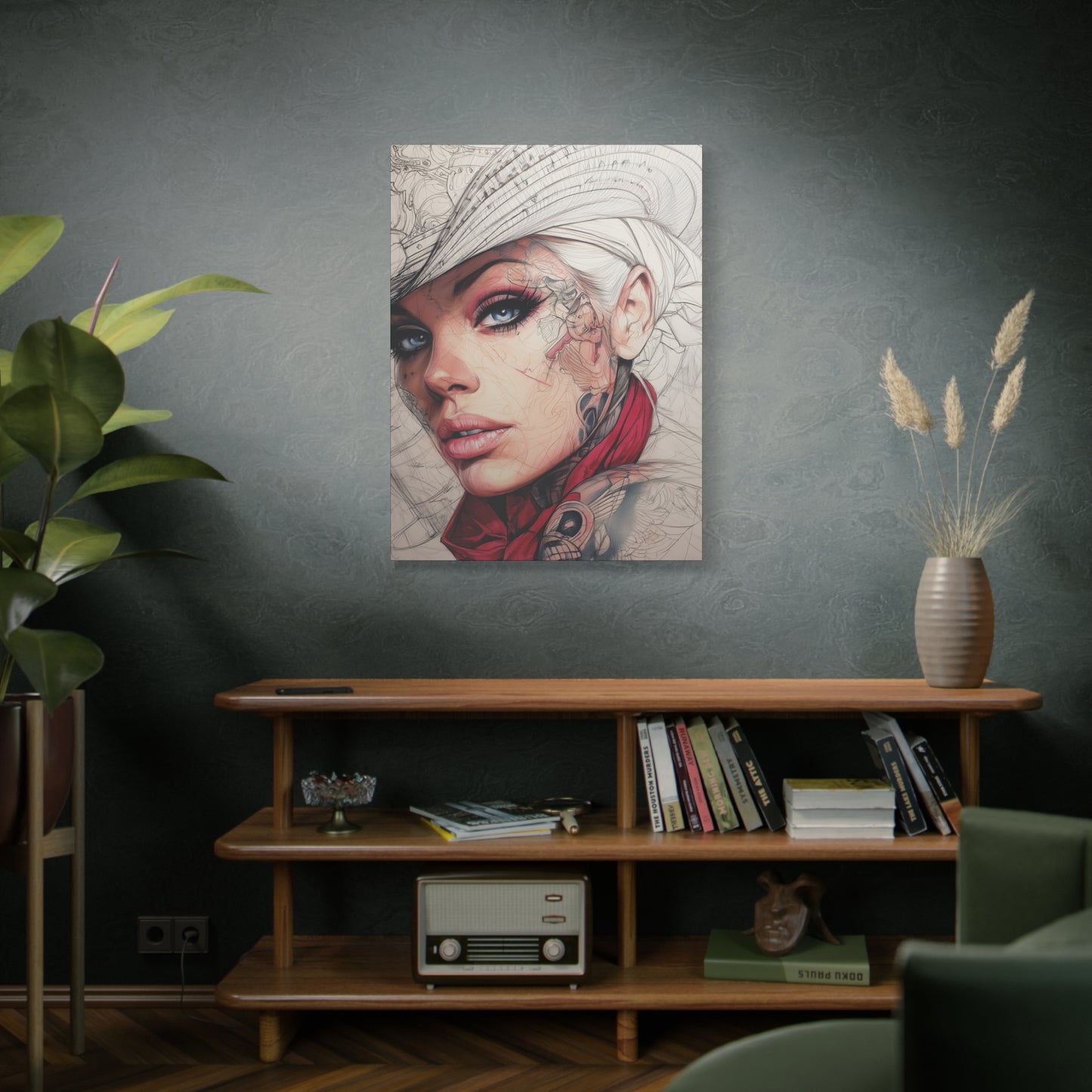 Gallery Wrapped Canvas, Wranglers and Wreckage Art Canvas, Erotic Pinup Art Canvas – Pearl
