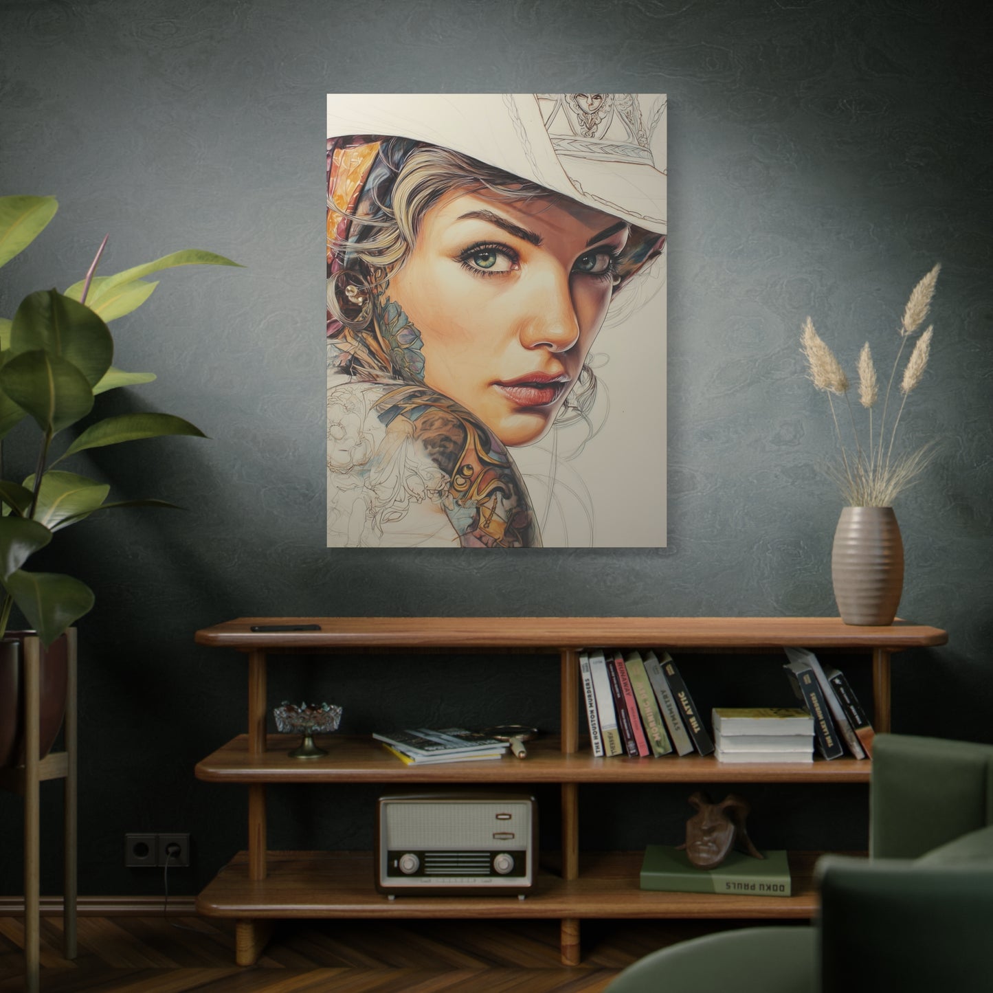 Gallery Wrapped Canvas, Wranglers and Wreckage Art Canvas, Erotic Pinup Art Canvas – Shiloh