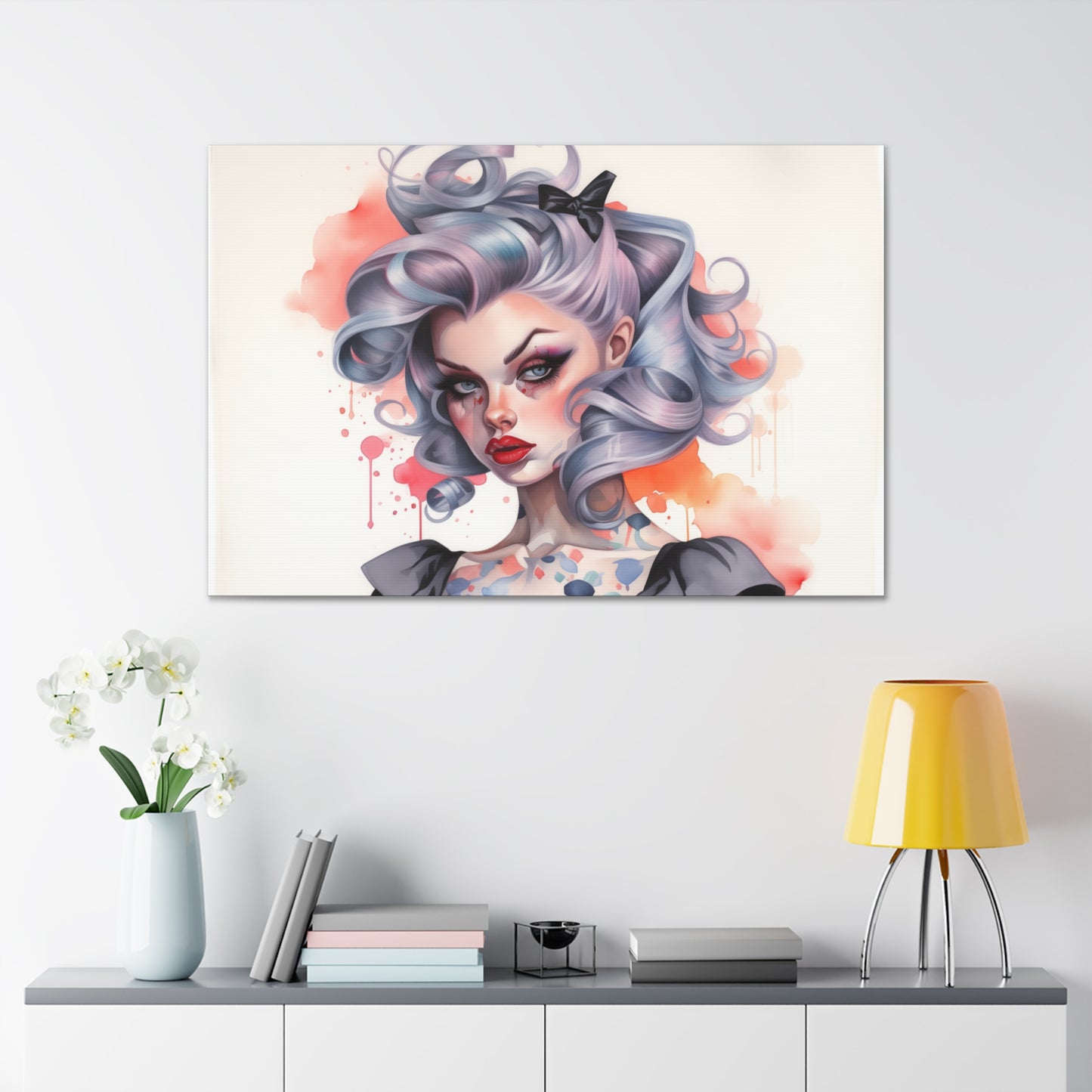 Gallery Wrapped Canvas, Edgy Tattooed Beauty, Urban Pop Art Canvas – Noelle