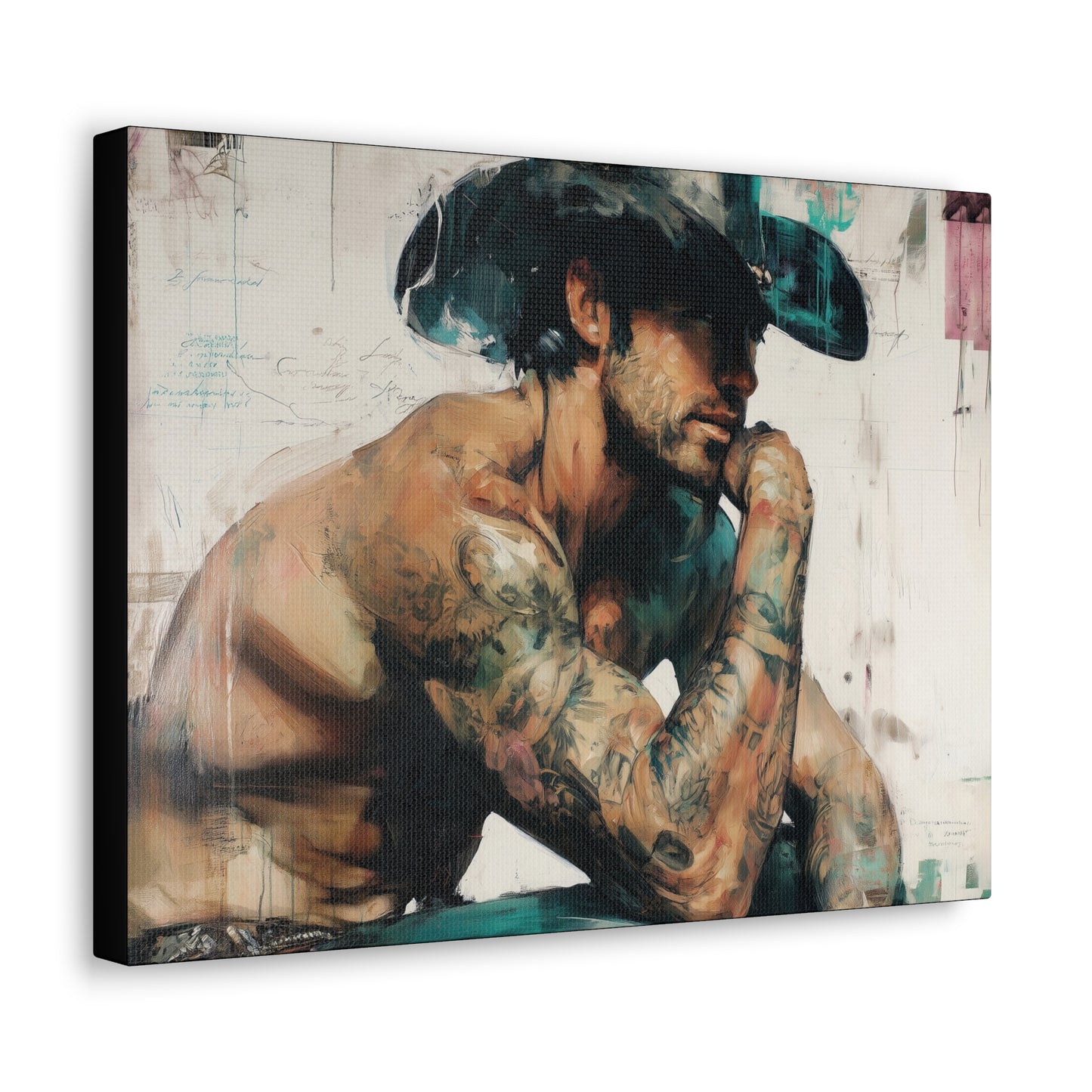Gallery Wrapped Canvas, Wranglers and Wreckage Art Canvas, Erotic Pinup Art Canvas – Jimmy