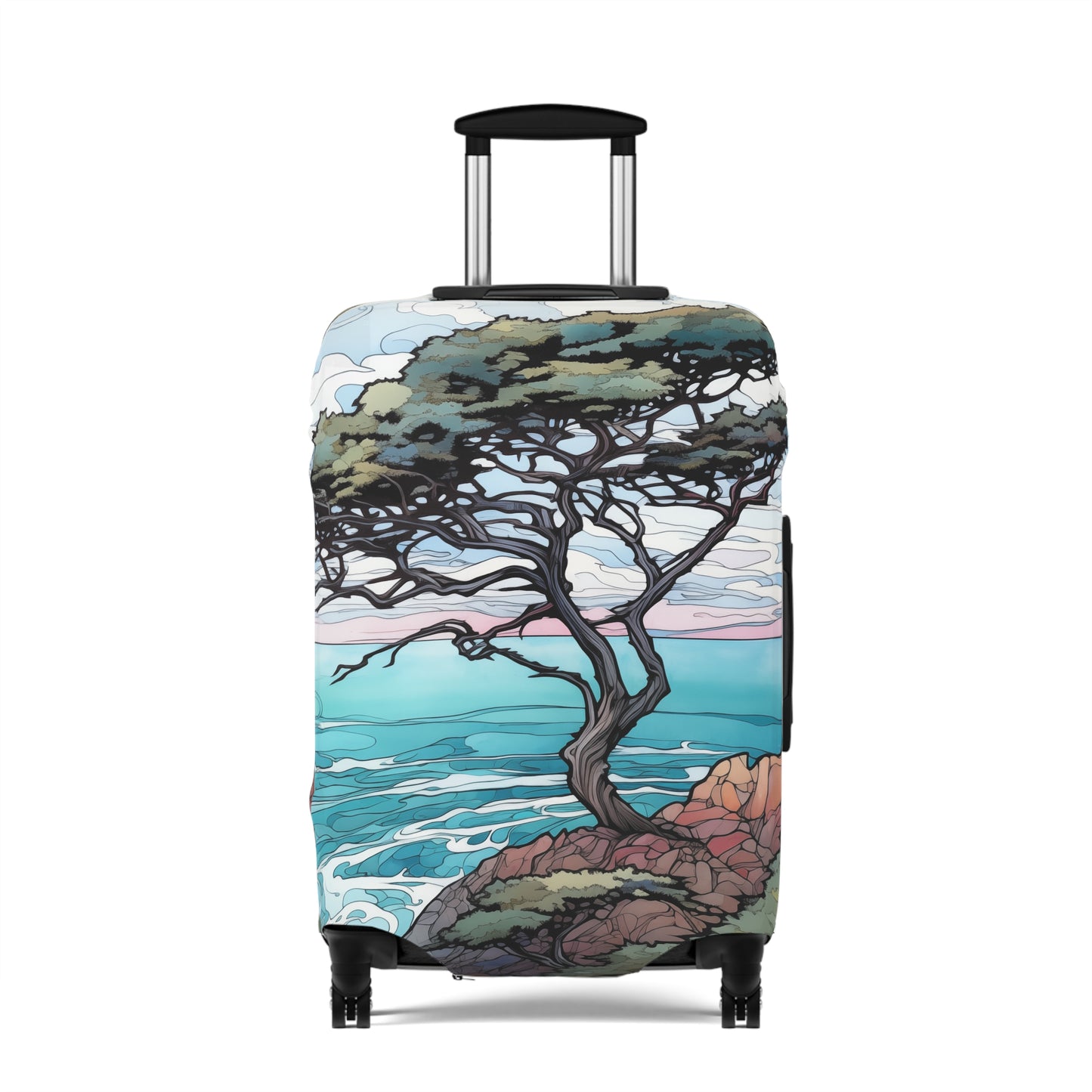 Travel Inspired Luggage Cover - Carmel by the Sea - Cypress Tree
