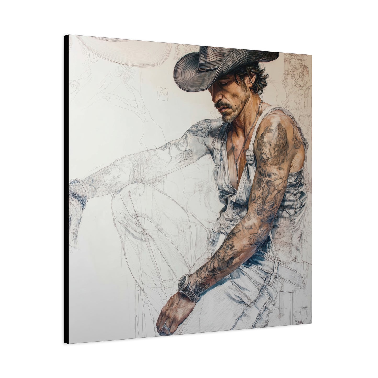 Gallery Wrapped Canvas, Wranglers and Wreckage Art Canvas, Erotic Pinup Art Canvas – Maverick
