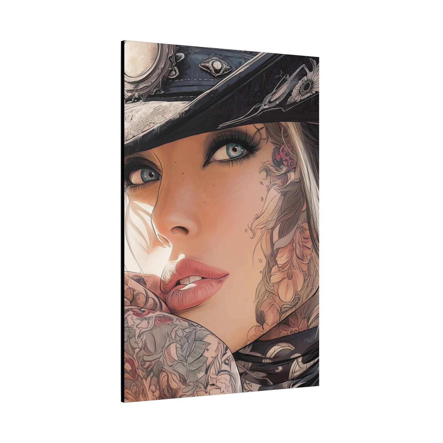 Gallery Wrapped Canvas, Wranglers and Wreckage Art Canvas, Erotic Pinup Art Canvas – Raine
