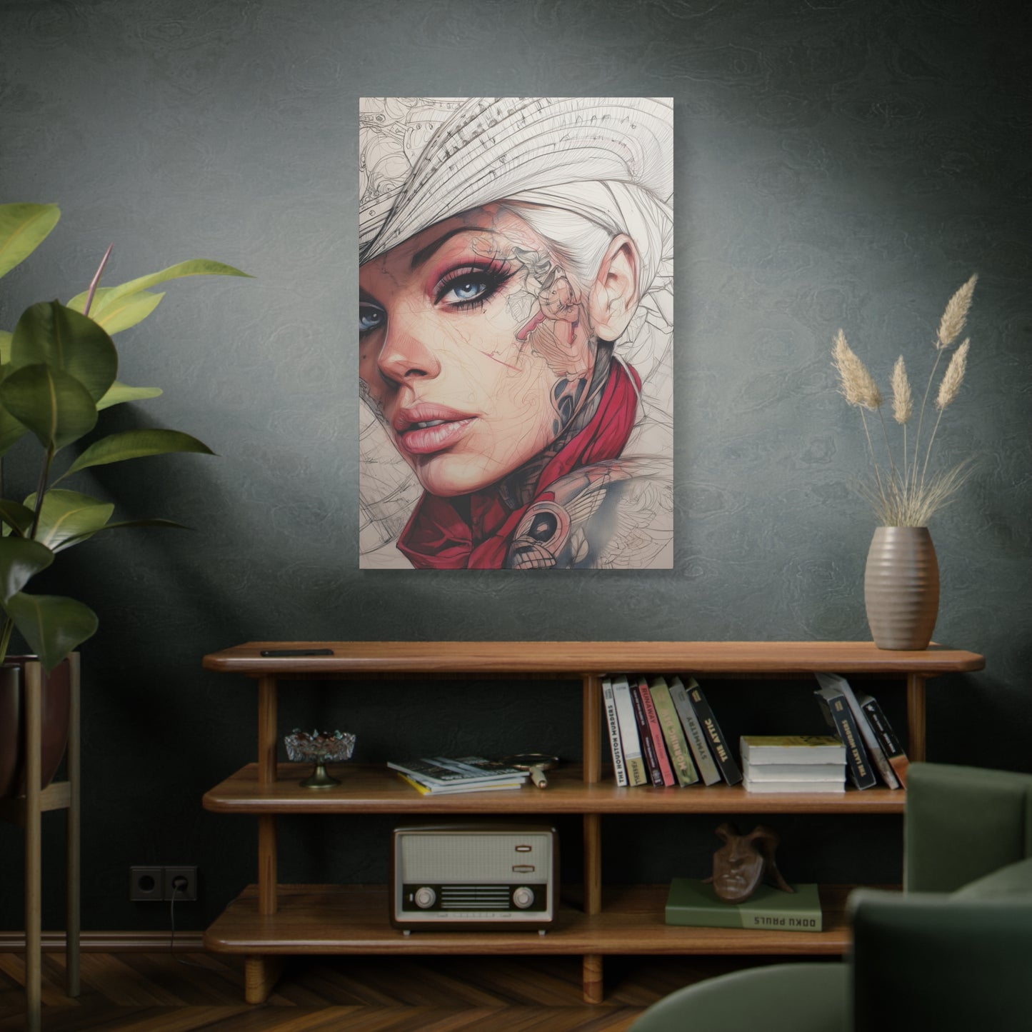 Gallery Wrapped Canvas, Wranglers and Wreckage Art Canvas, Erotic Pinup Art Canvas – Pearl