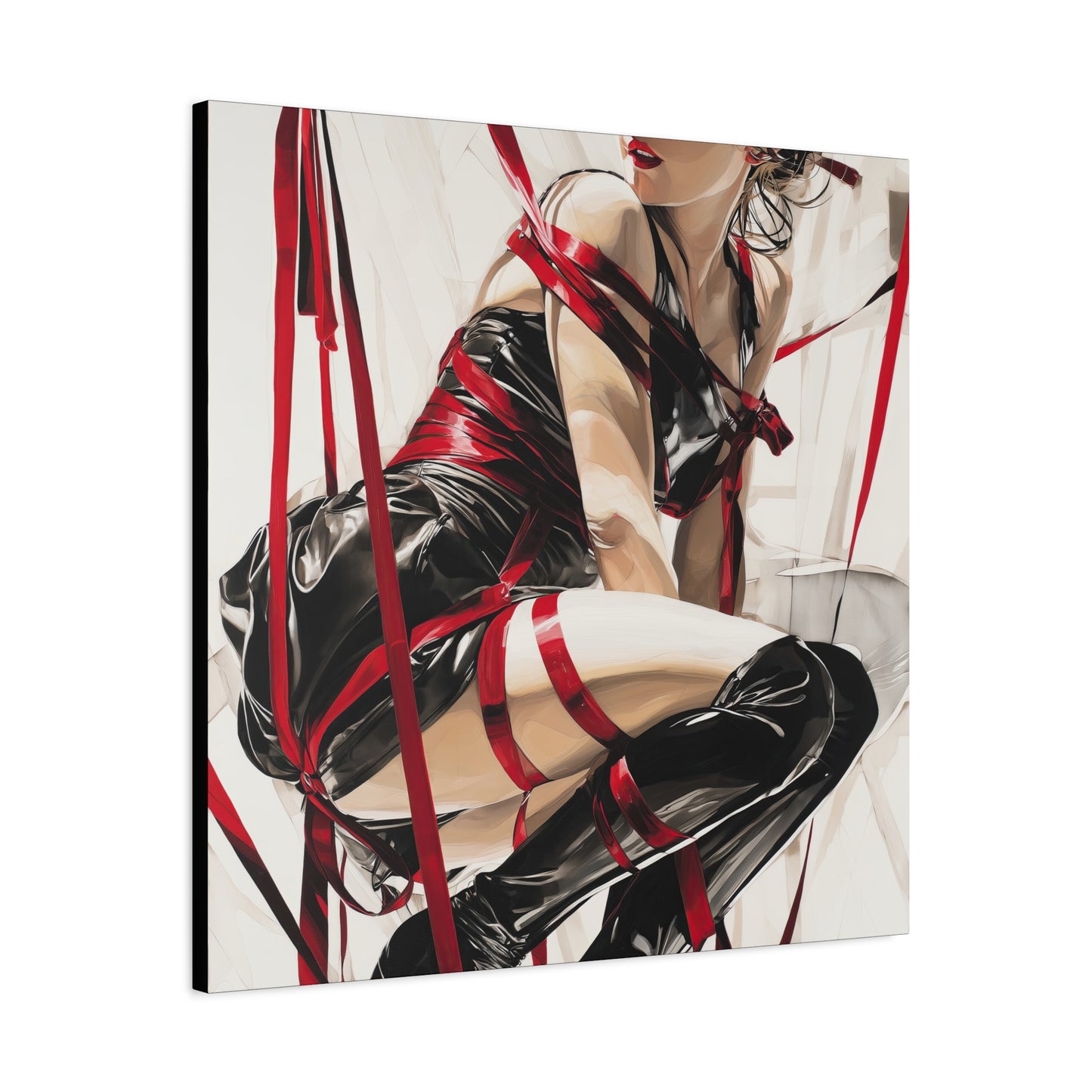 Gallery Wrapped Canvas, Ropes and Reverence Art Canvas, Erotic Shibari Art Canvas – Monica