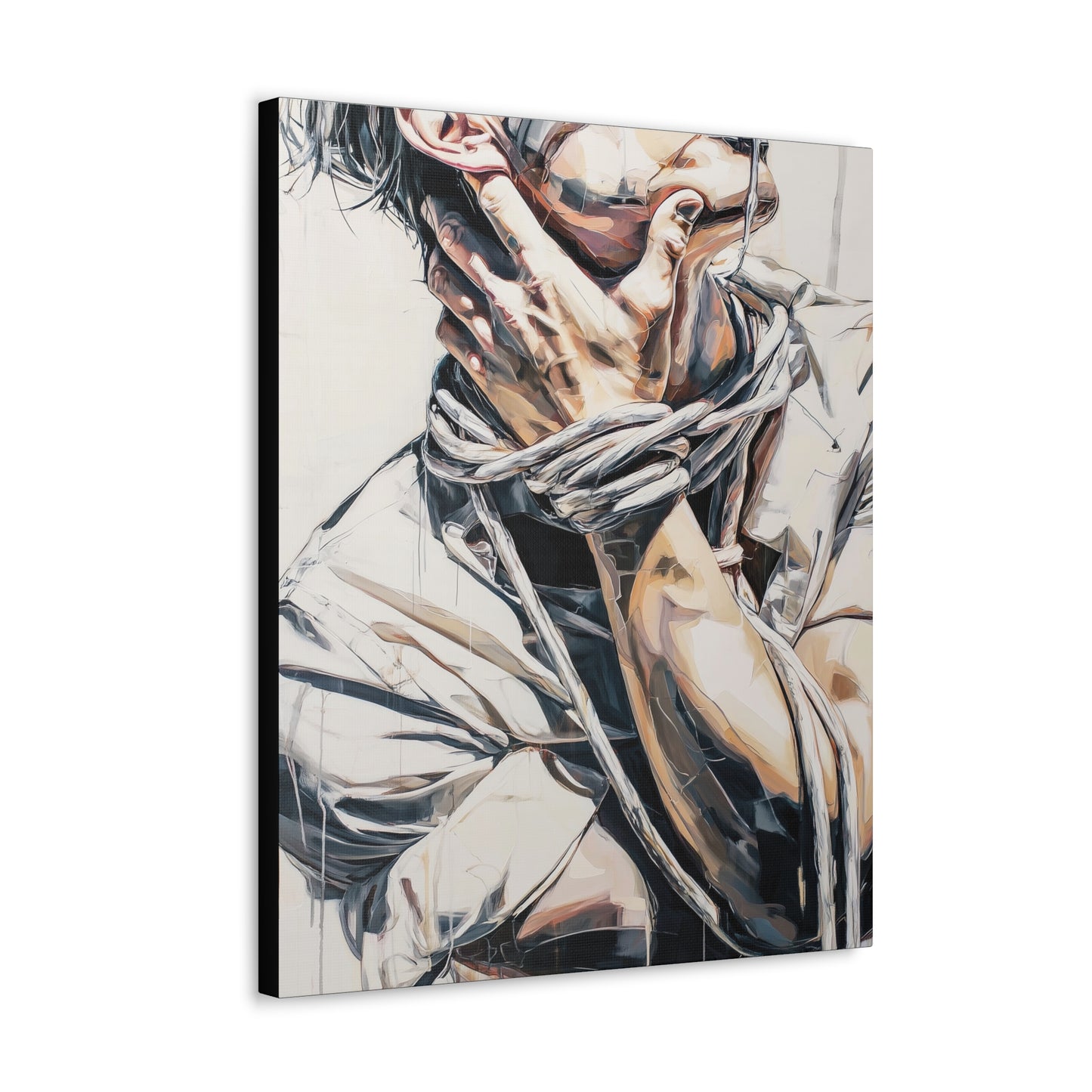 Gallery Wrapped Canvas, Ropes and Reverence Art Canvas, Erotic Shibari Art Canvas – Gary