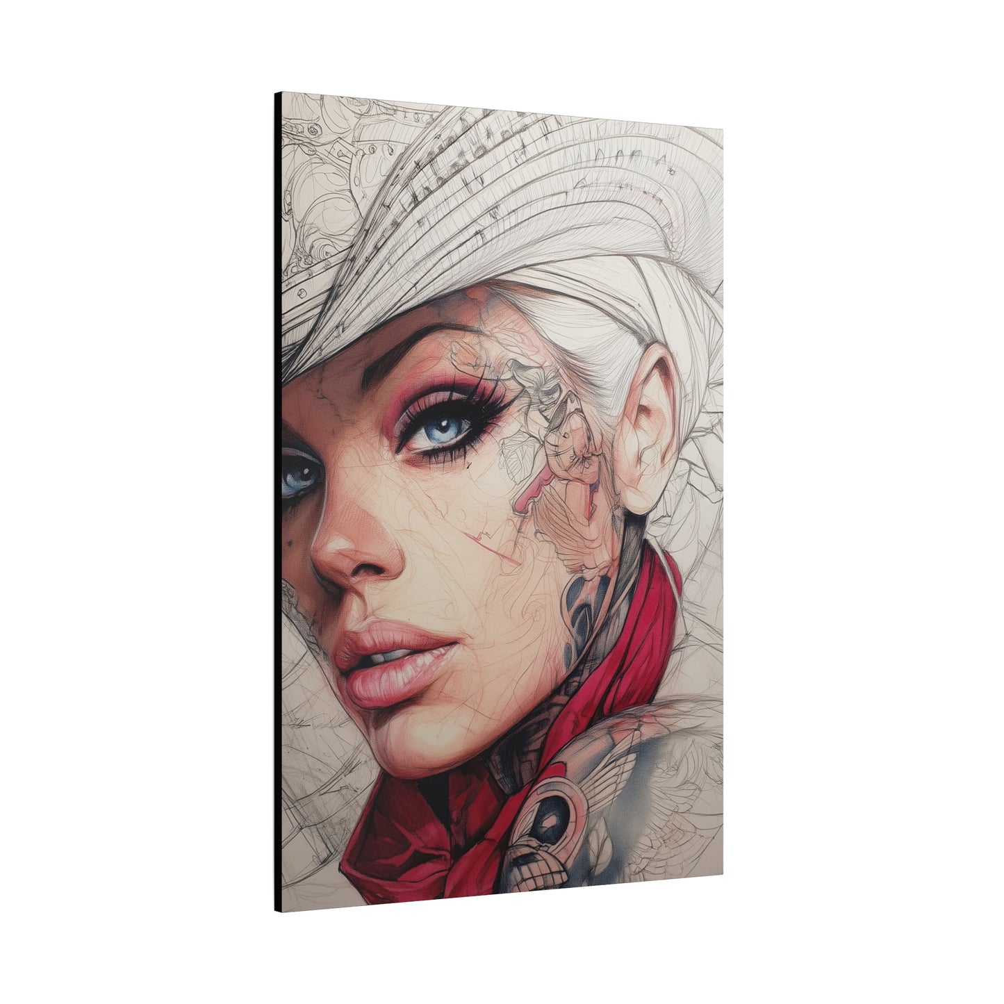 Gallery Wrapped Canvas, Wranglers and Wreckage Art Canvas, Erotic Pinup Art Canvas – Pearl
