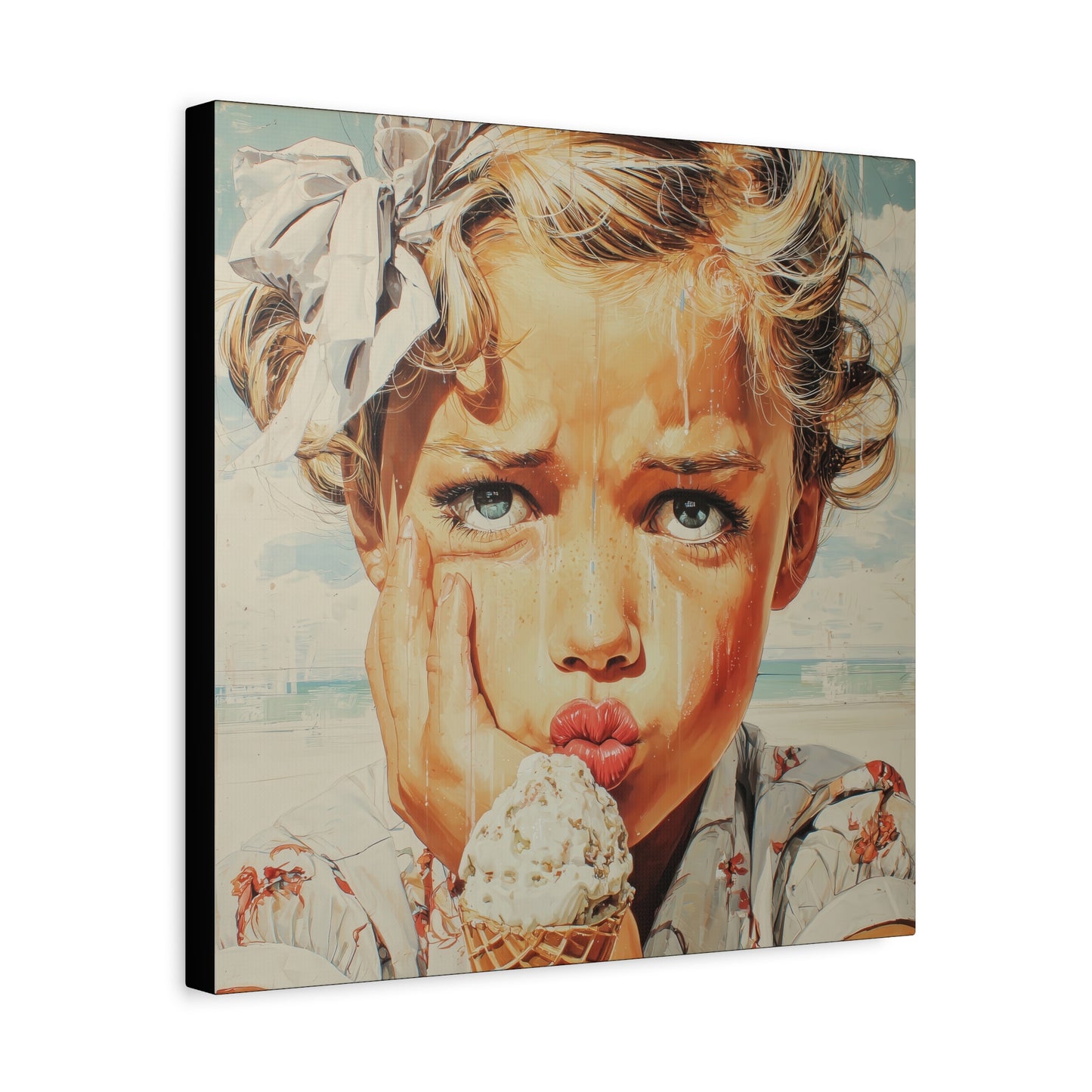 Gallery Wrapped Canvas, Sweet Summer Nostalgia, Sugar and Spice Art Canvas, Ice Cream Dreams Art – Faye