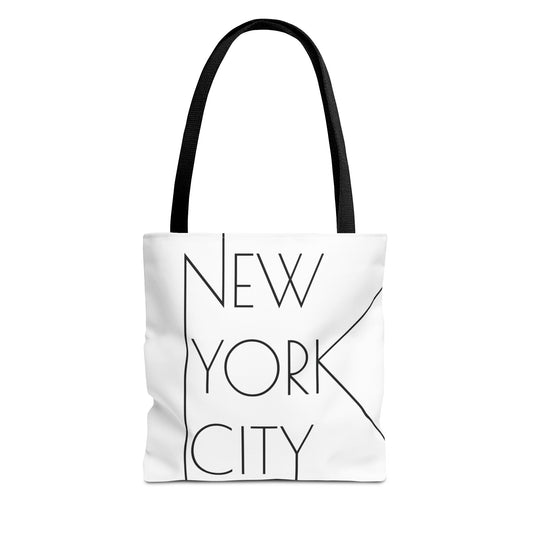 New York City Lines Tote Bag, Utility Tote - New York Tote - New York City Tote - Black and Whit
