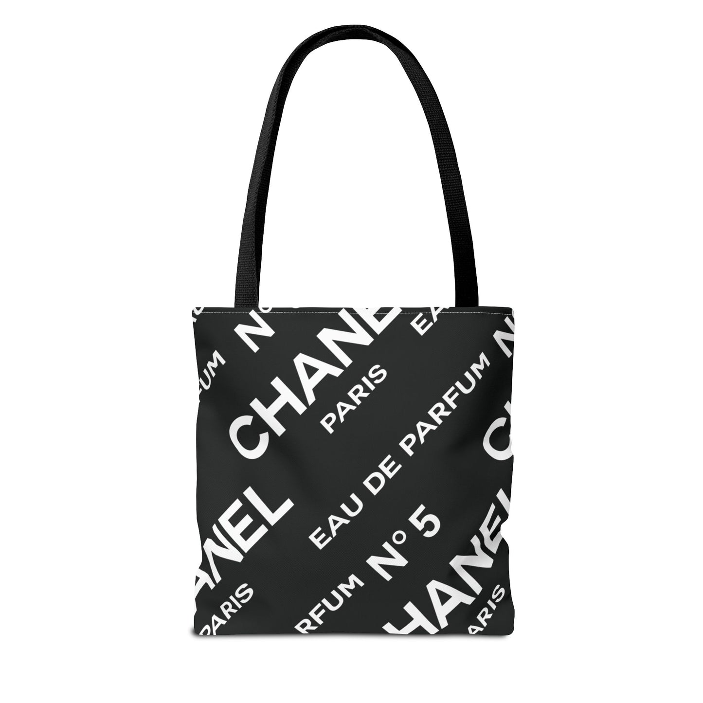 Designer Inspired Tote Bag, Utility Tote - Parfum Bottle Tote - Paris Black
