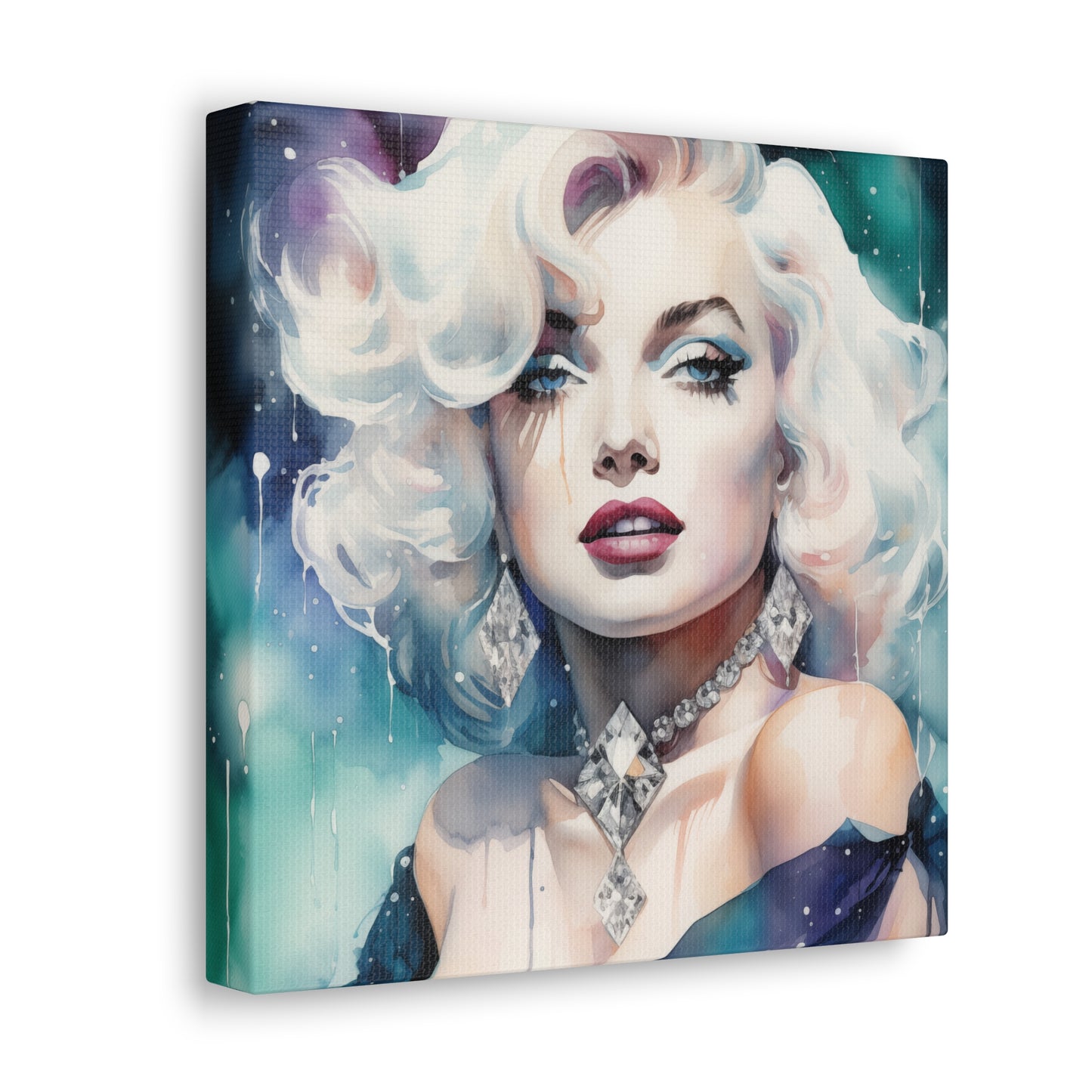 Canvas Wall Art, Gallery Wrapped Pop Art, Celebrity Wall Art – Marilyn Monroe - Diamonds
