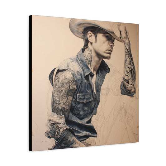 Gallery Wrapped Canvas, Wranglers and Wreckage Art Canvas, Erotic Pinup Art Canvas – Clay