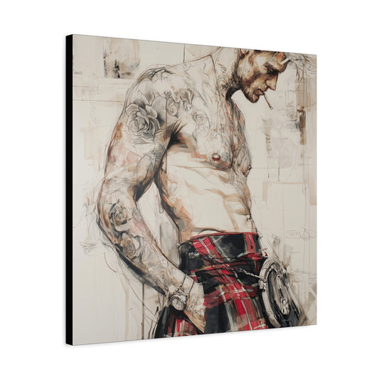 Gallery Wrapped Canvas, Kilts and Carnage Art Canvas, Erotic Pinup Art Canvas – Keir
