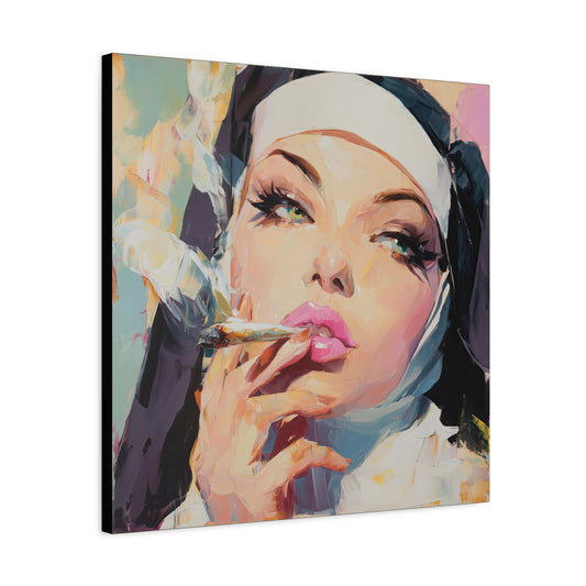 Gallery Wrapped Canvas, Habits and Heresy Art Canvas, Naughty Nuns Art Canvas – Sister Felicity