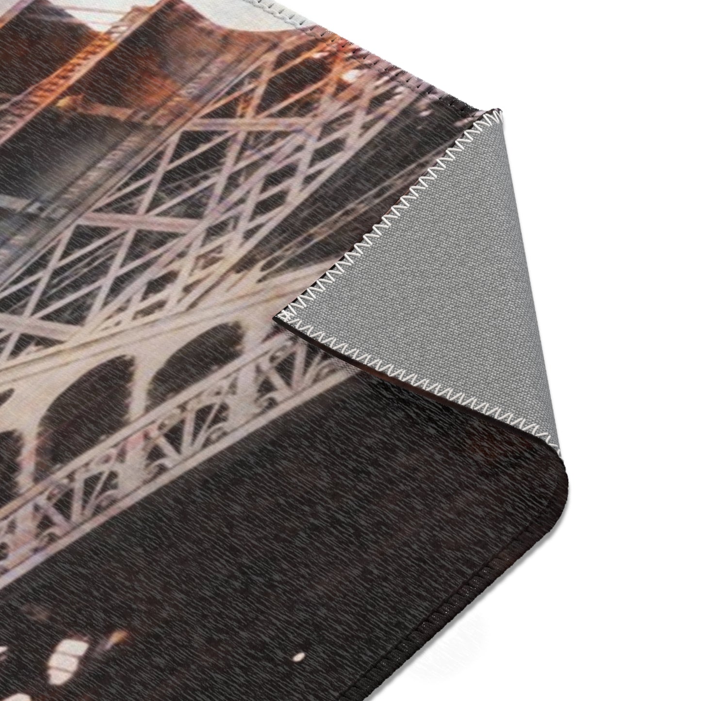 Eiffel Tower Area Rug - Abstract Paris Red Flower Floor Mat - Custom Area Rug
