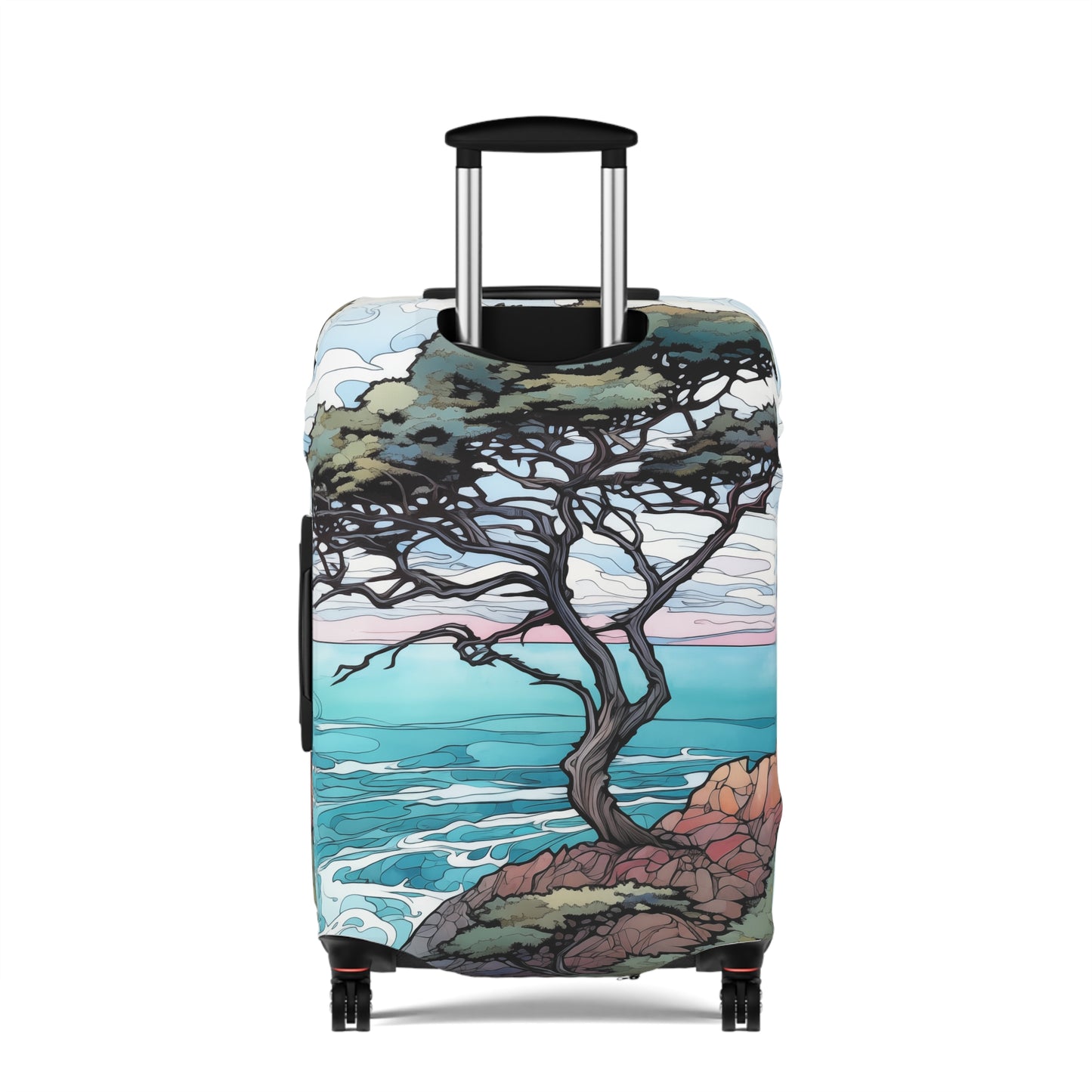 Travel Inspired Luggage Cover - Carmel by the Sea - Cypress Tree
